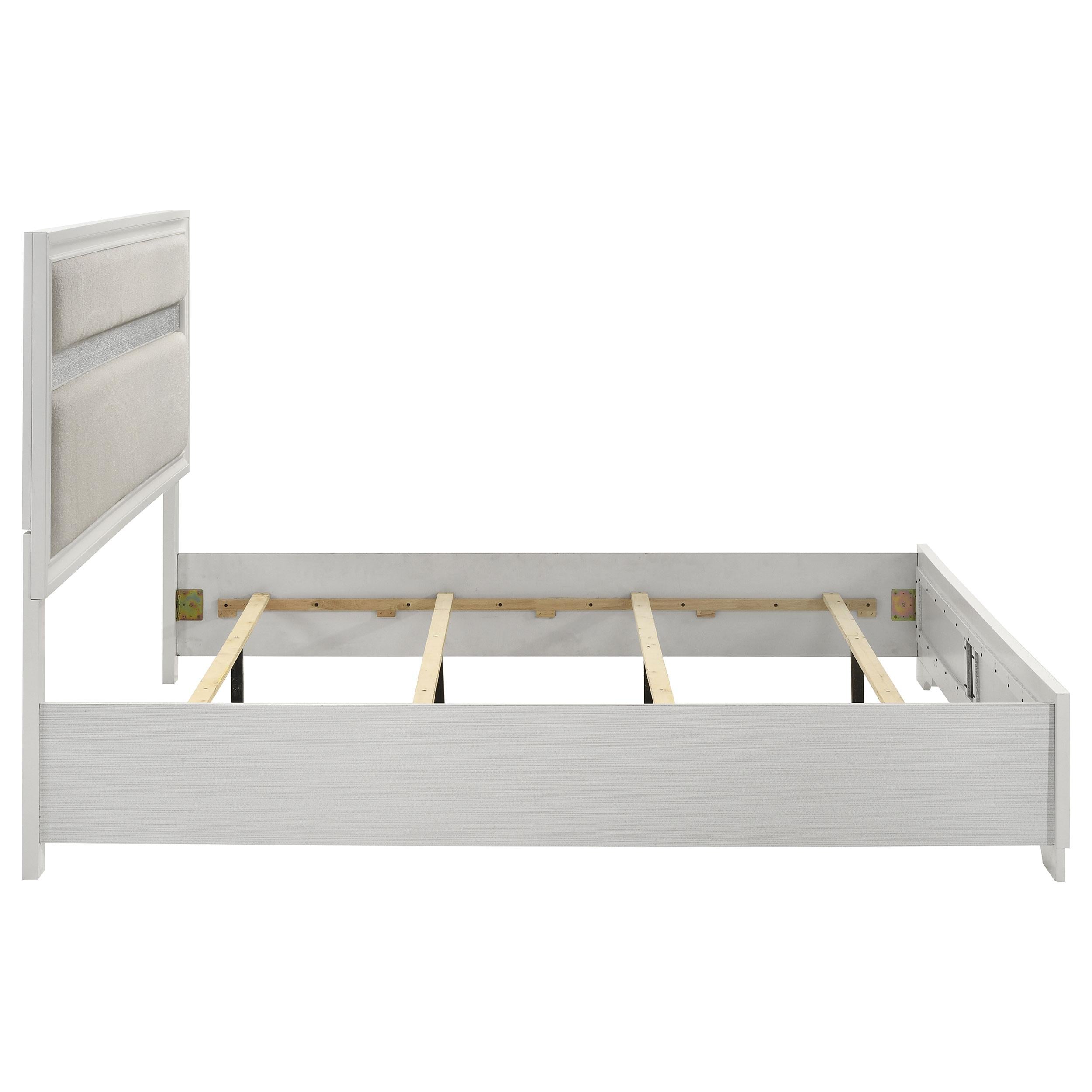  Size_King --  Miranda 205110KE 54-inch Upholstered Eastern King Panel Bed - White IMAGE 6