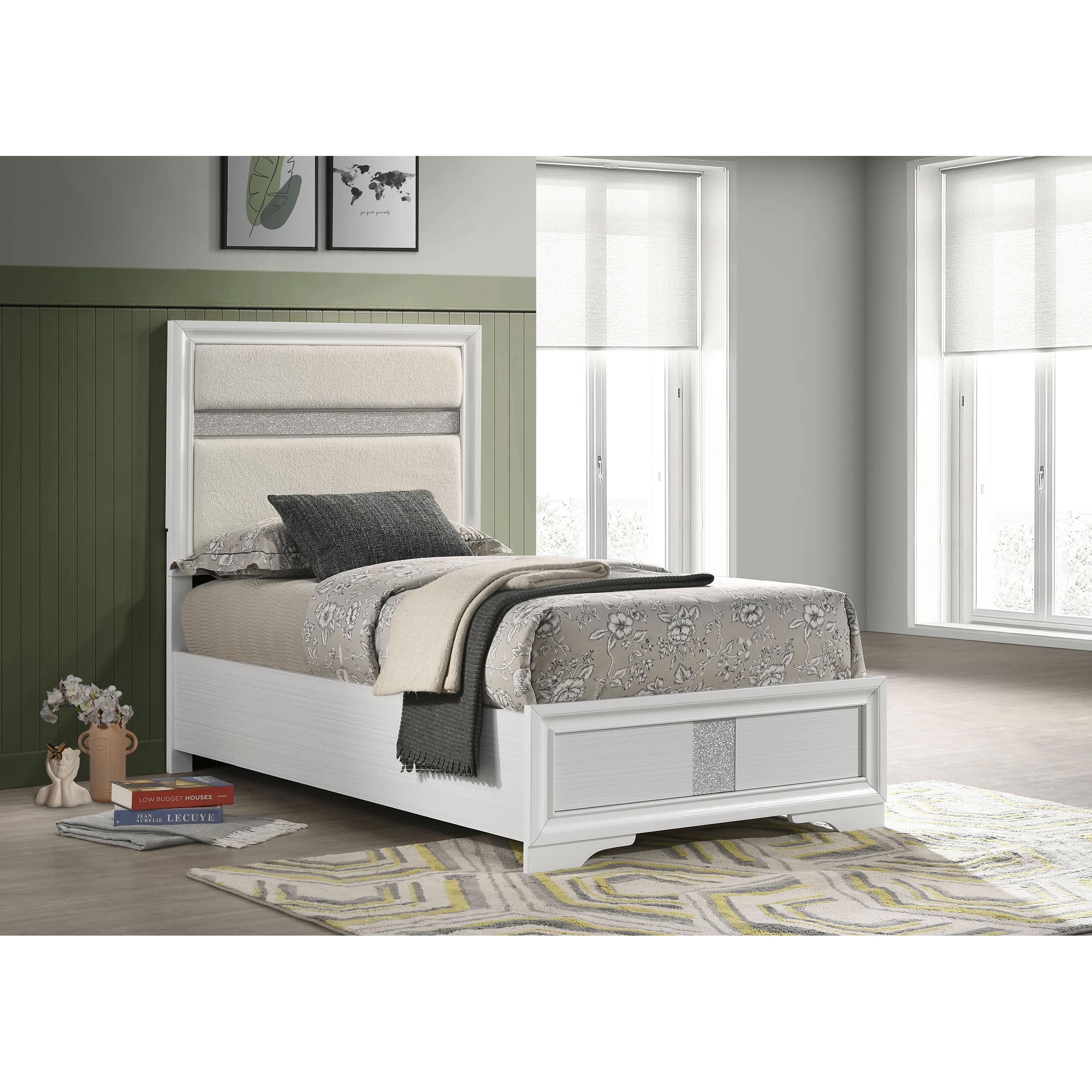 Size_Twin --  Coaster Furniture Miranda Upholstered Panel Bed IMAGE 2