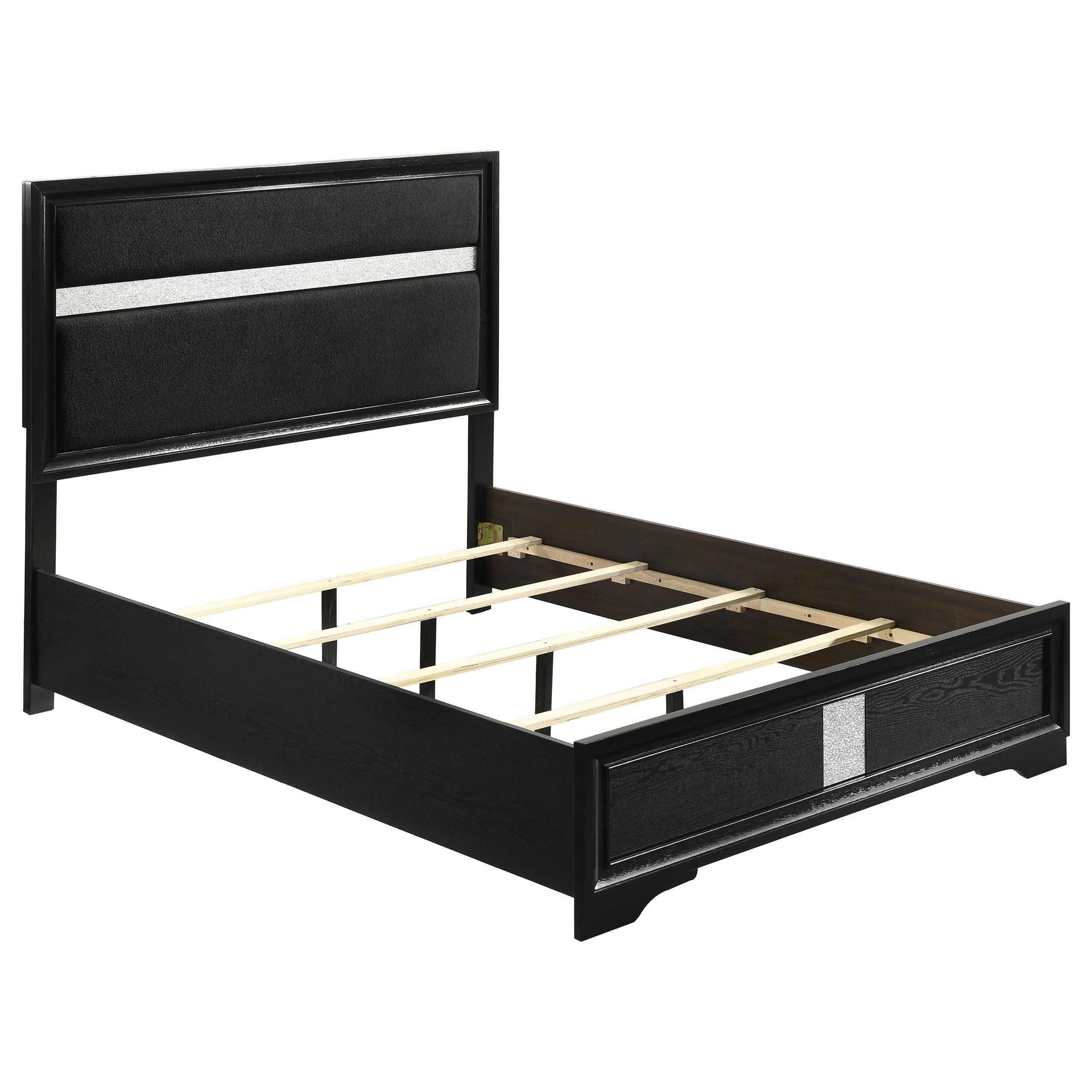  Size_Full --  Miranda 206360F 54-inch Upholstered Full Panel Bed - Black IMAGE 1