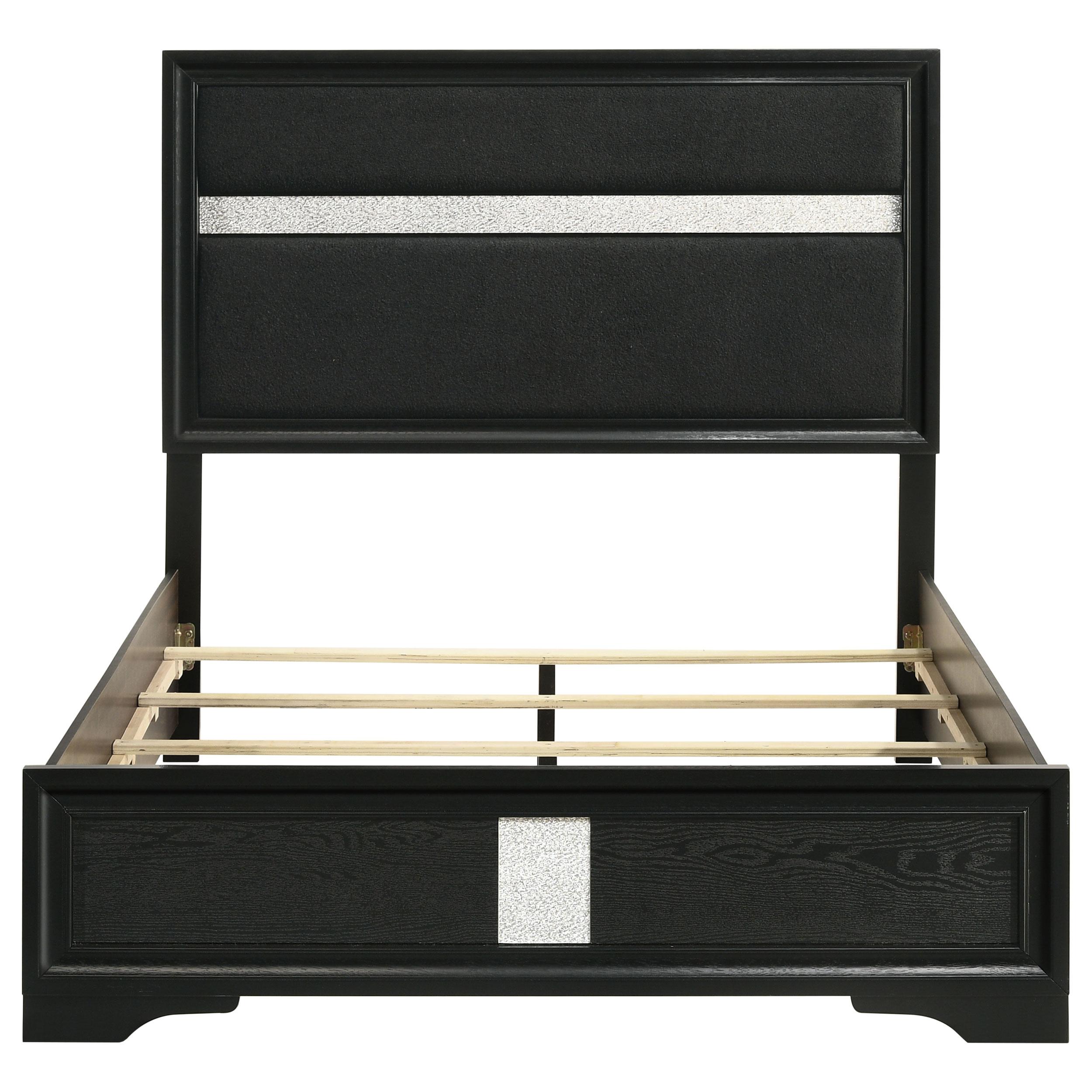 Size_Full --  Miranda 206360F 54-inch Upholstered Full Panel Bed - Black IMAGE 4