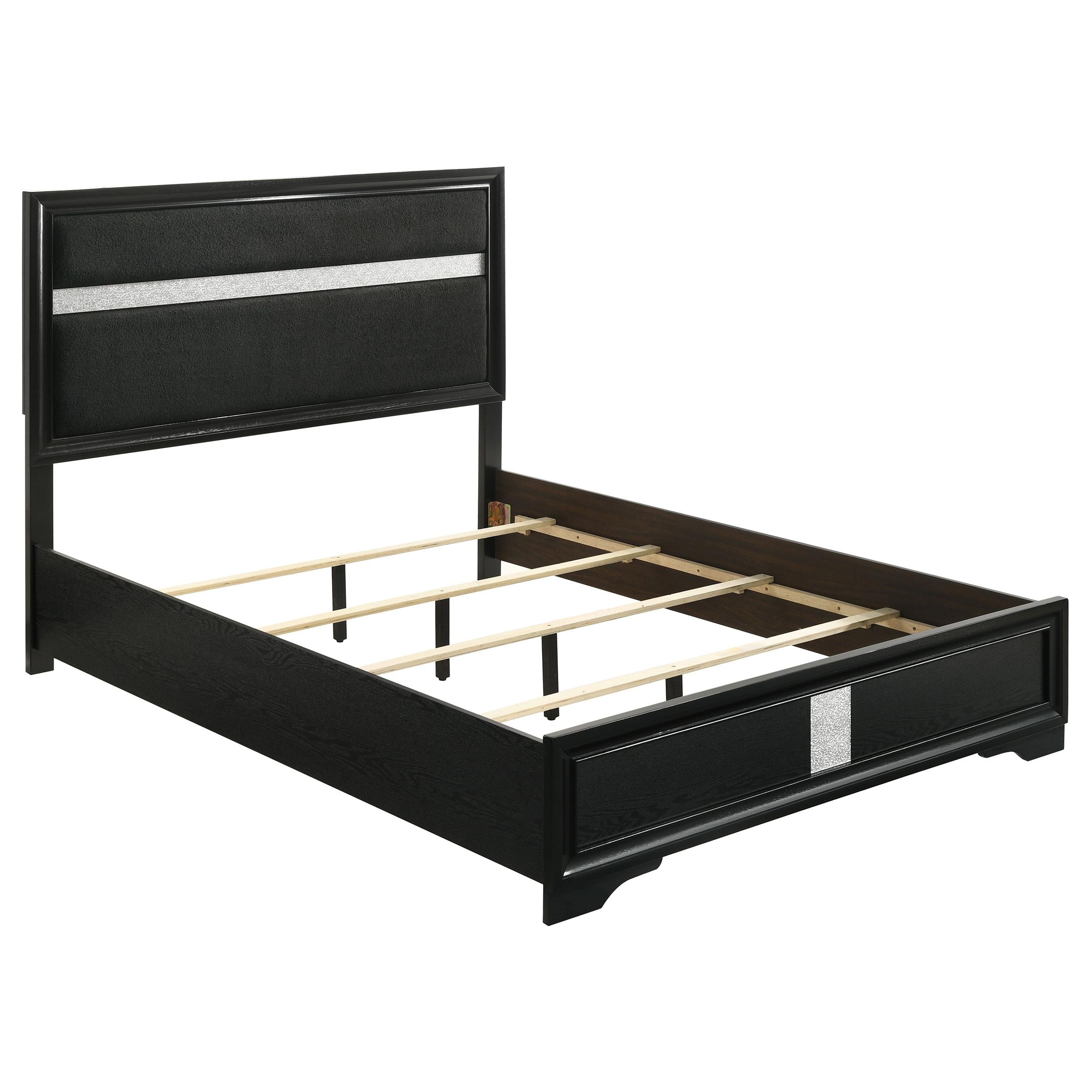  Size_King --  Miranda 206360KE 54-inch Upholstered Eastern King Panel Bed - Black IMAGE 1