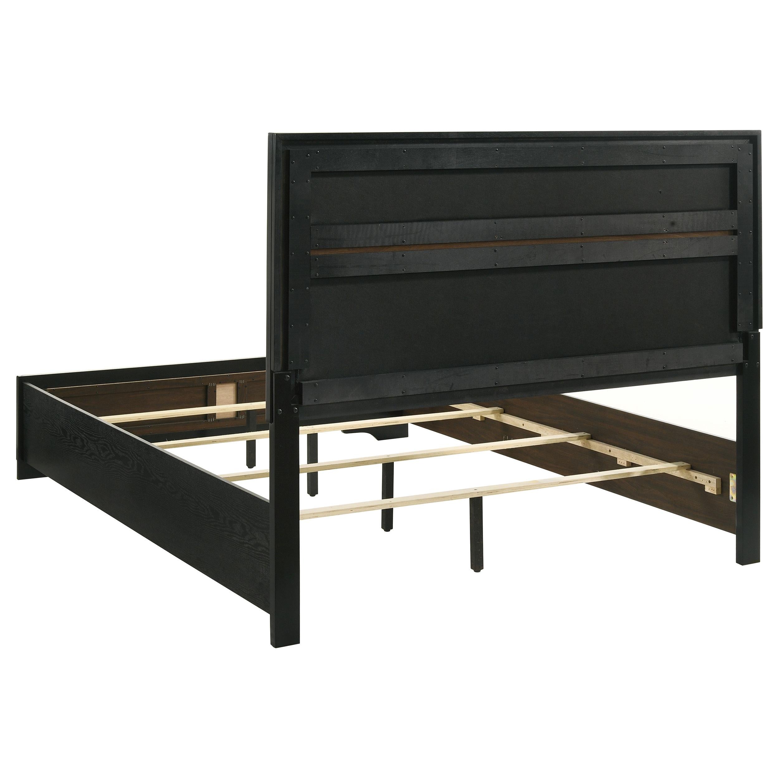  Size_Queen --  Miranda 206360Q 54-inch Upholstered Queen Panel Bed - Black IMAGE 4