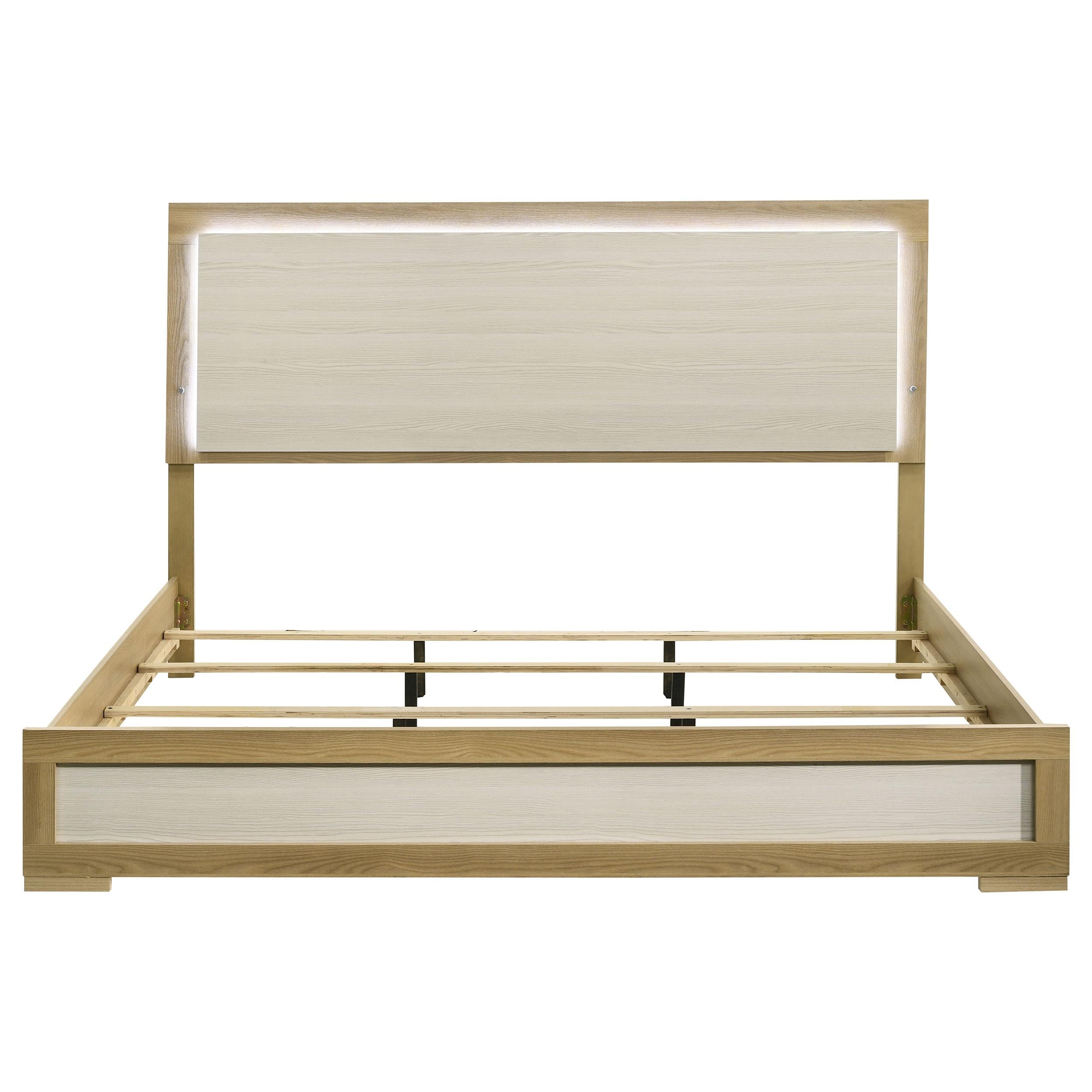  Size_King --  Hyland 215651KE Eastern King Panel Bed LED Headboard - Natural IMAGE 4