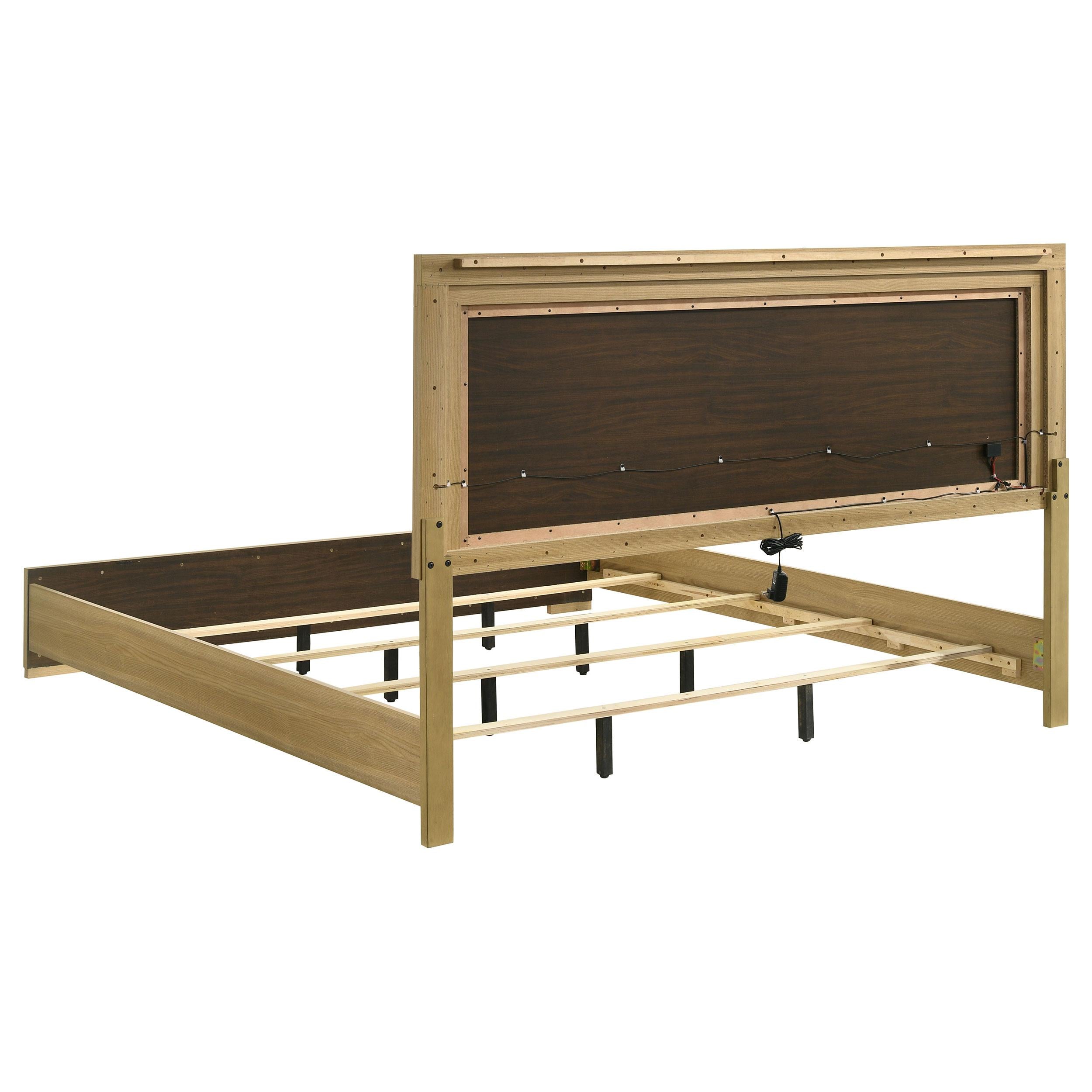  Size_King --  Hyland 215651KE Eastern King Panel Bed LED Headboard - Natural IMAGE 5