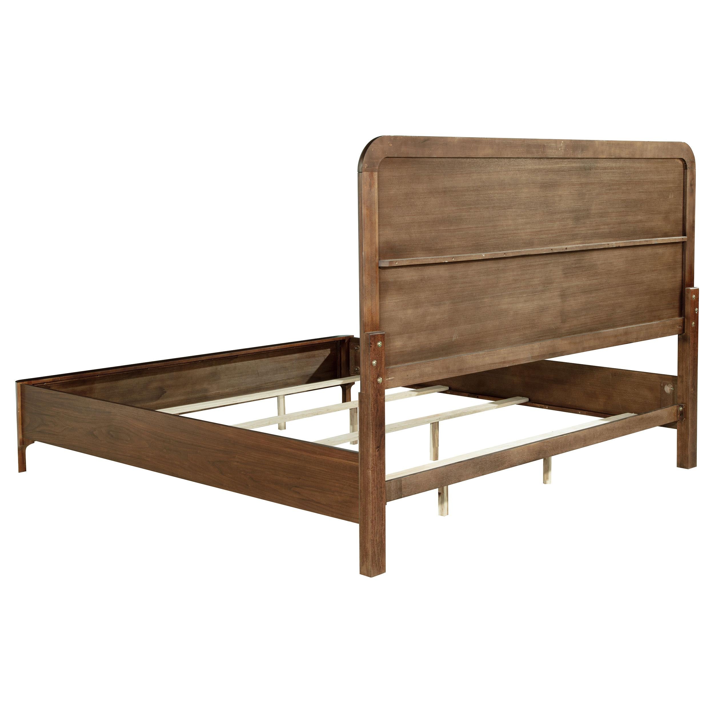  Size_King --  Maderia 223321KE 57-inch Upholstered Eastern King Panel Bed - Walnut IMAGE 4