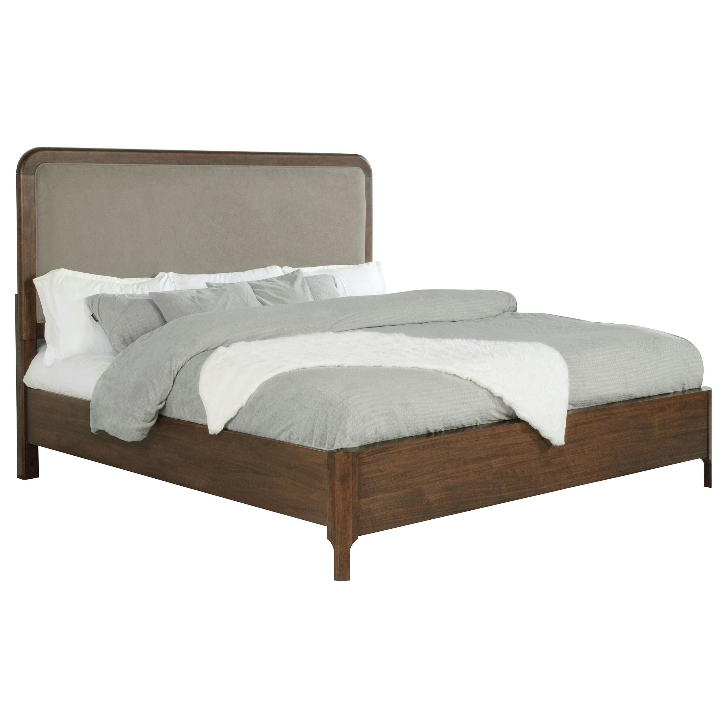  Size_California King --  Maderia 223321KW 57-inch Upholstered California King Panel Bed - Walnut IMAGE 3