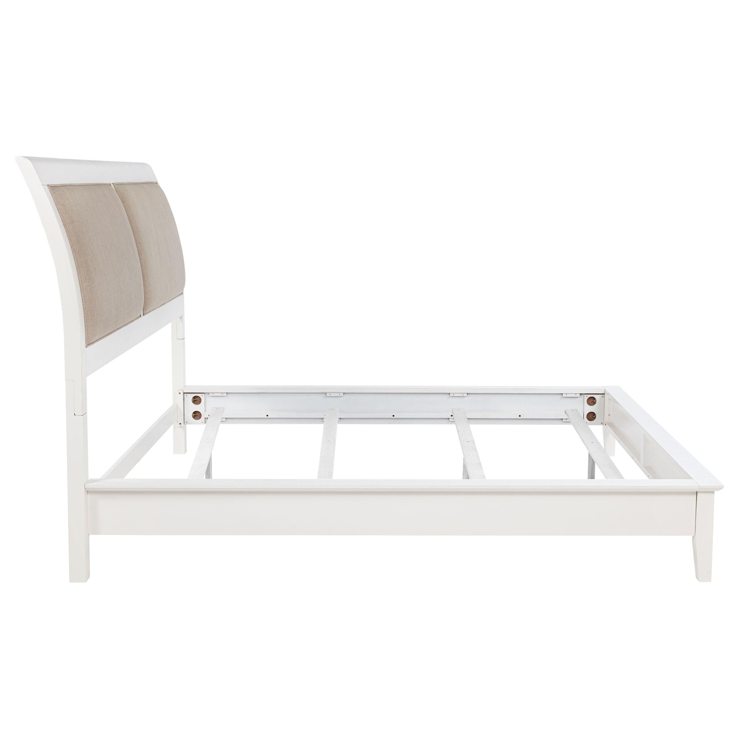  Size_King --  Bexhill 223471KE 56-inch Upholstered Eastern King Panel Bed - White IMAGE 5