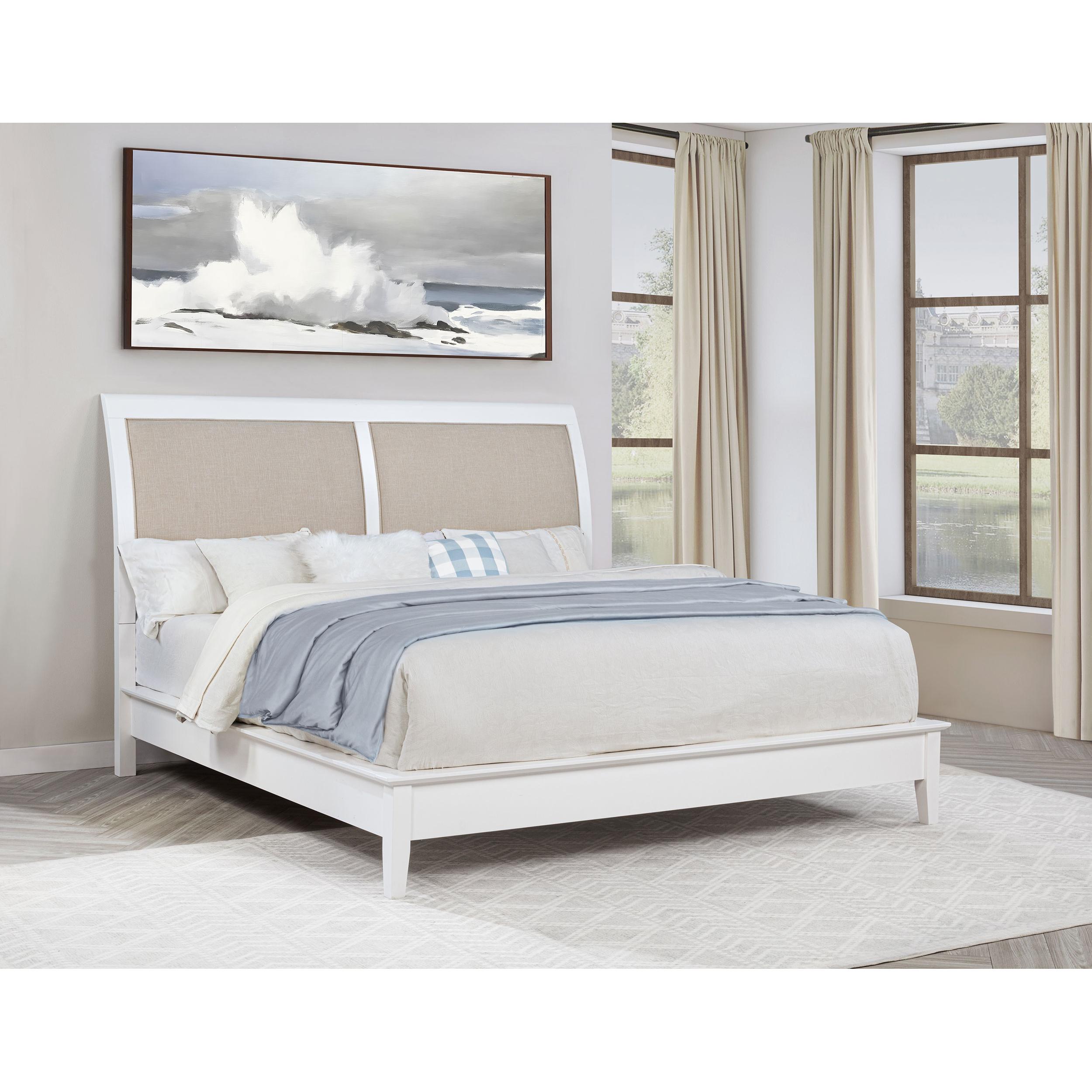  Size_King --  Bexhill 223471KE 56-inch Upholstered Eastern King Panel Bed - White IMAGE 6
