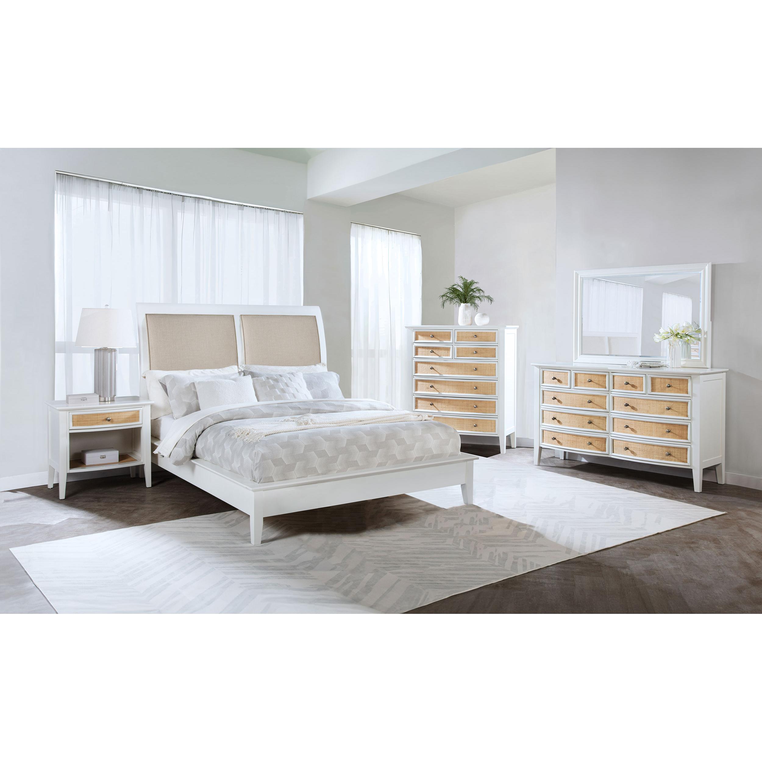  Size_King --  Bexhill 223471KE 56-inch Upholstered Eastern King Panel Bed - White IMAGE 8