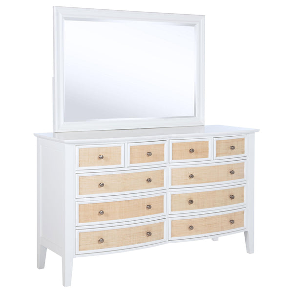 Coaster Furniture Bexhill 223473M 10-Drawer Dresser and Mirror - White