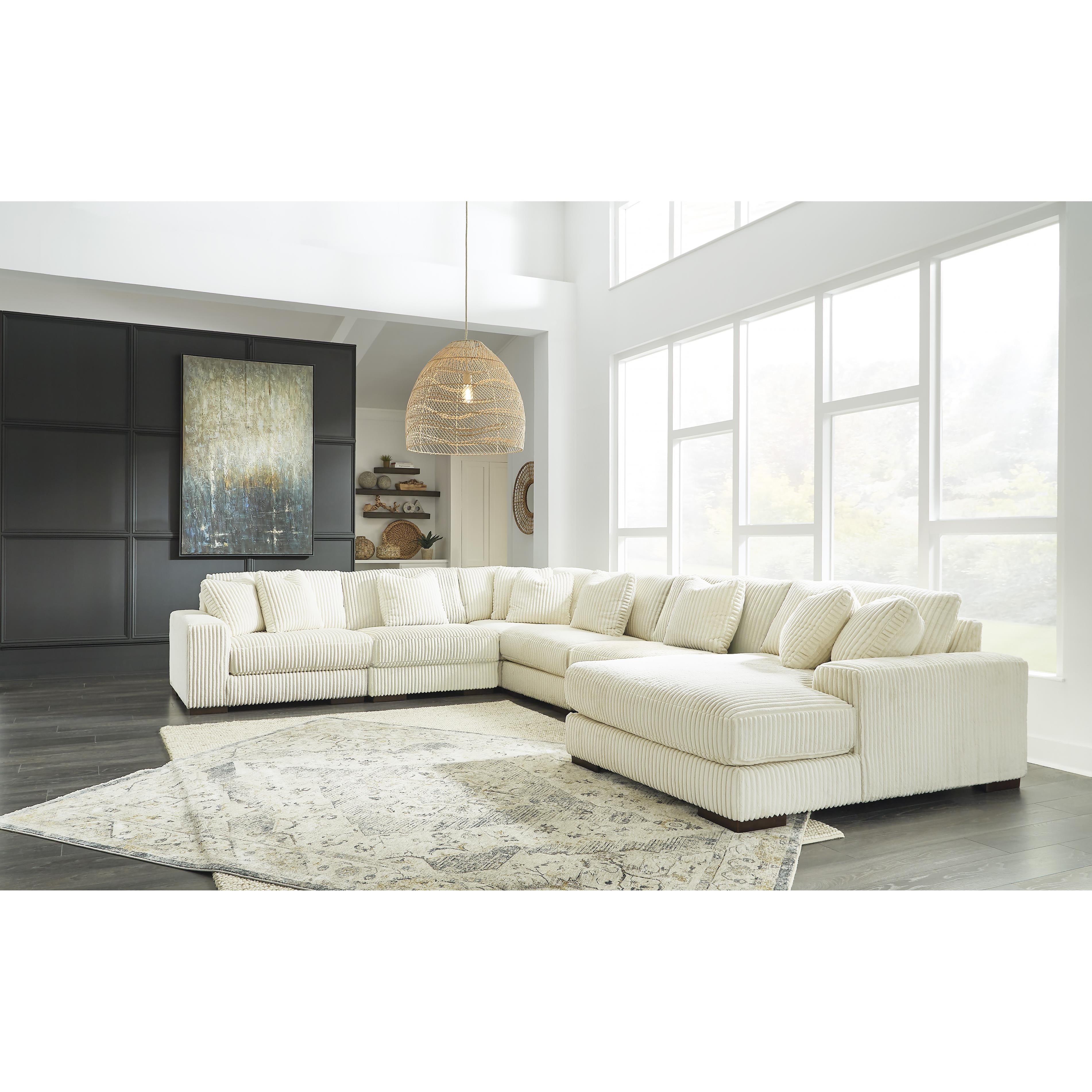  Manufacturer Color_Ivory --  Signature Design by Ashley Lindyn Fabric 6 pc Sectional IMAGE 2
