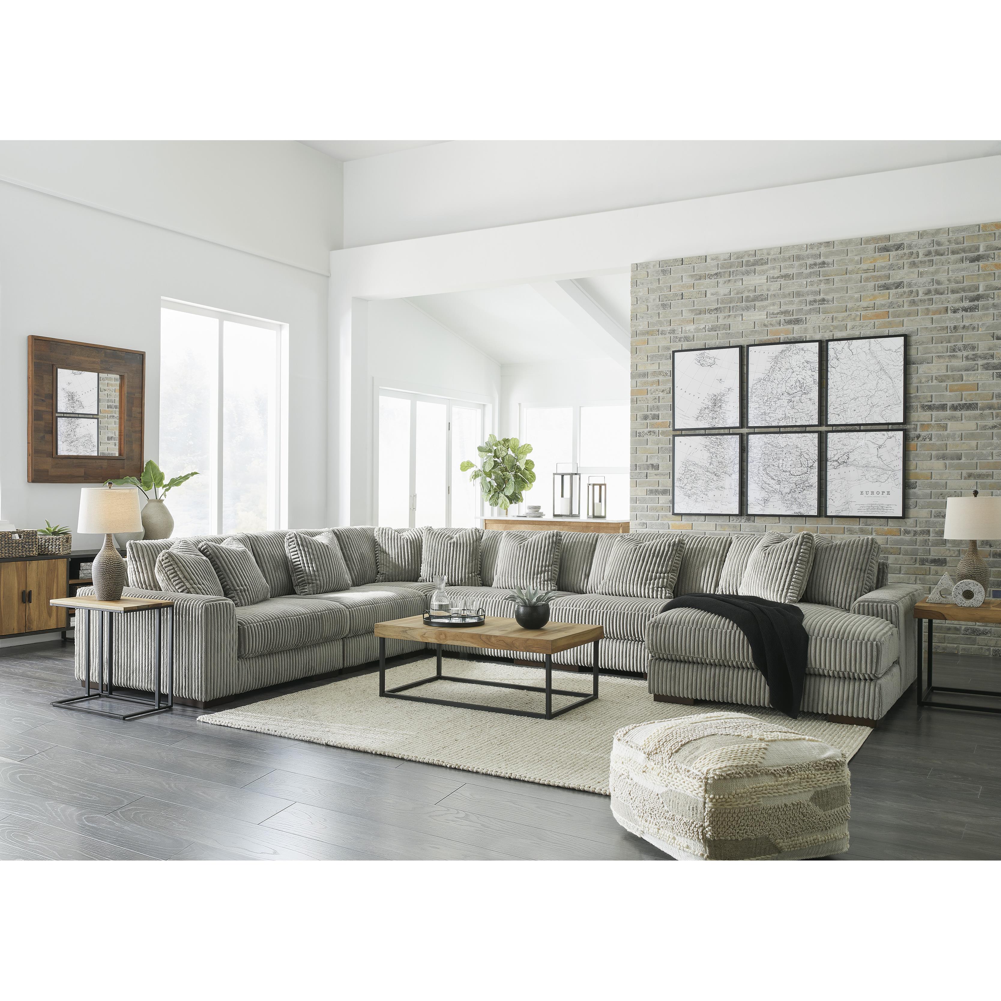  Manufacturer Color_Fog --  Lindyn 21105S19 6 pc Sectional with Chaise IMAGE 2