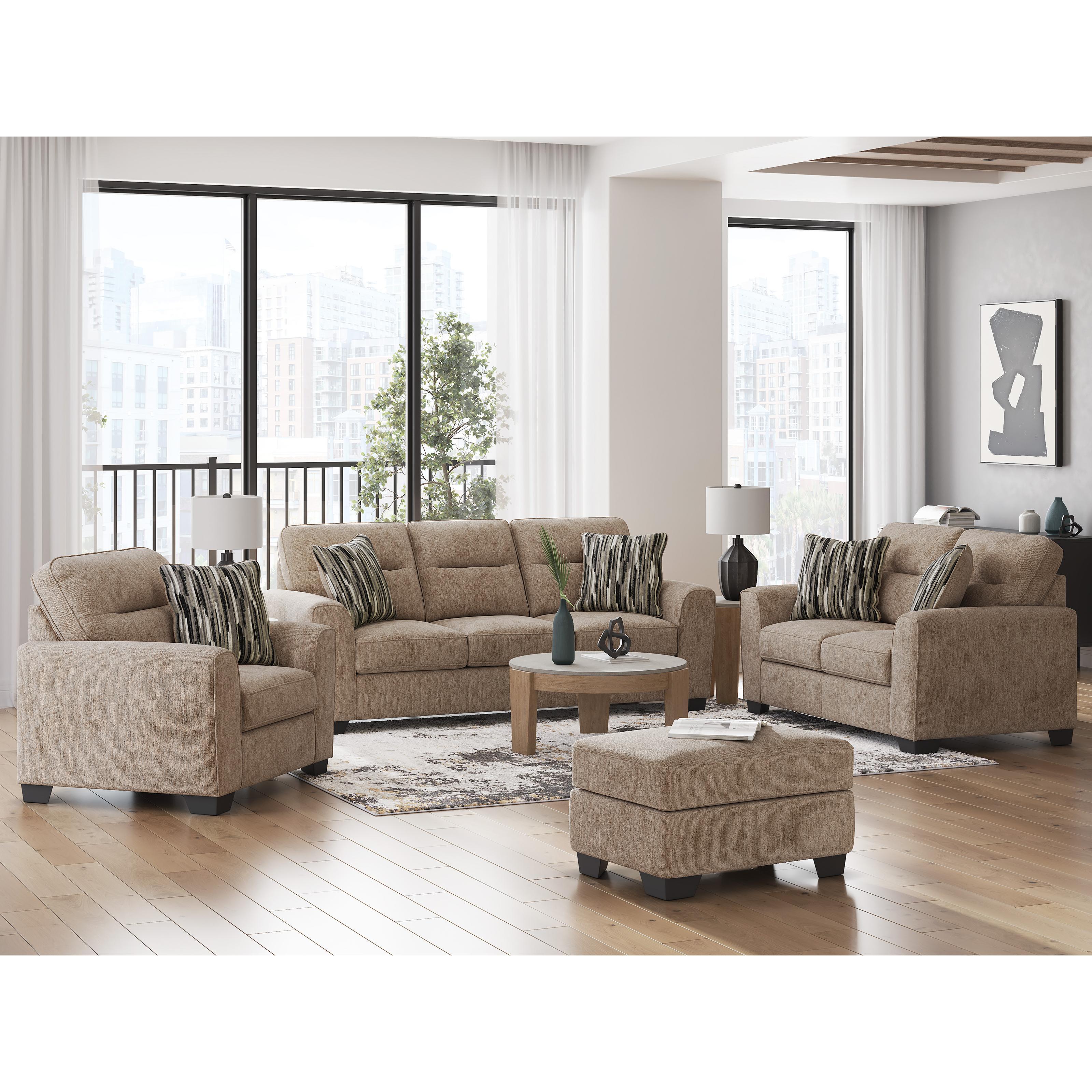  Manufacturer Color_Mocha --  Benchcraft Olten Stationary Fabric Loveseat IMAGE 8