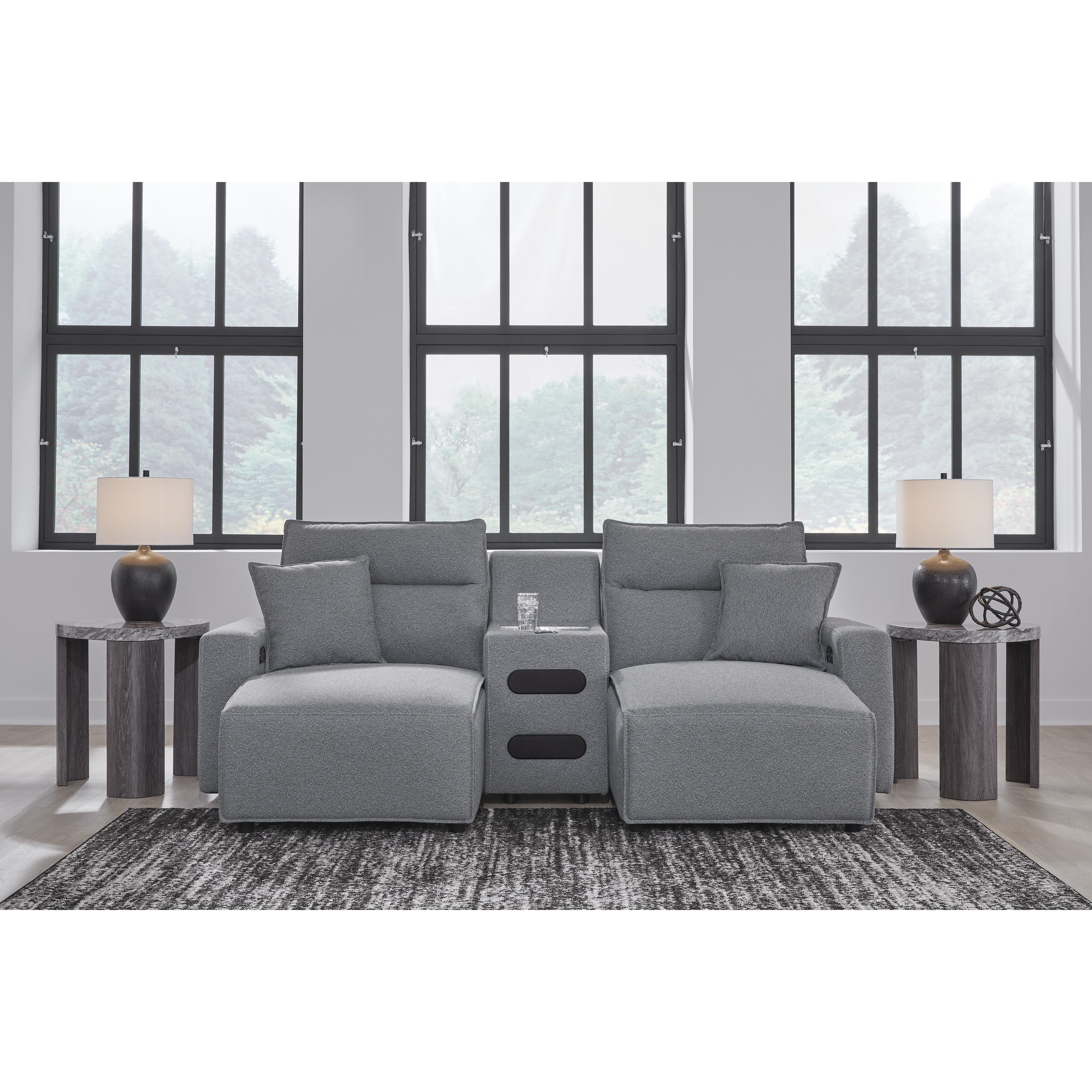  Manufacturer Color_Salt and Pepper --  Signature Design by Ashley ModMax II Power Reclining Fabric 3 pc Sectional IMAGE 5