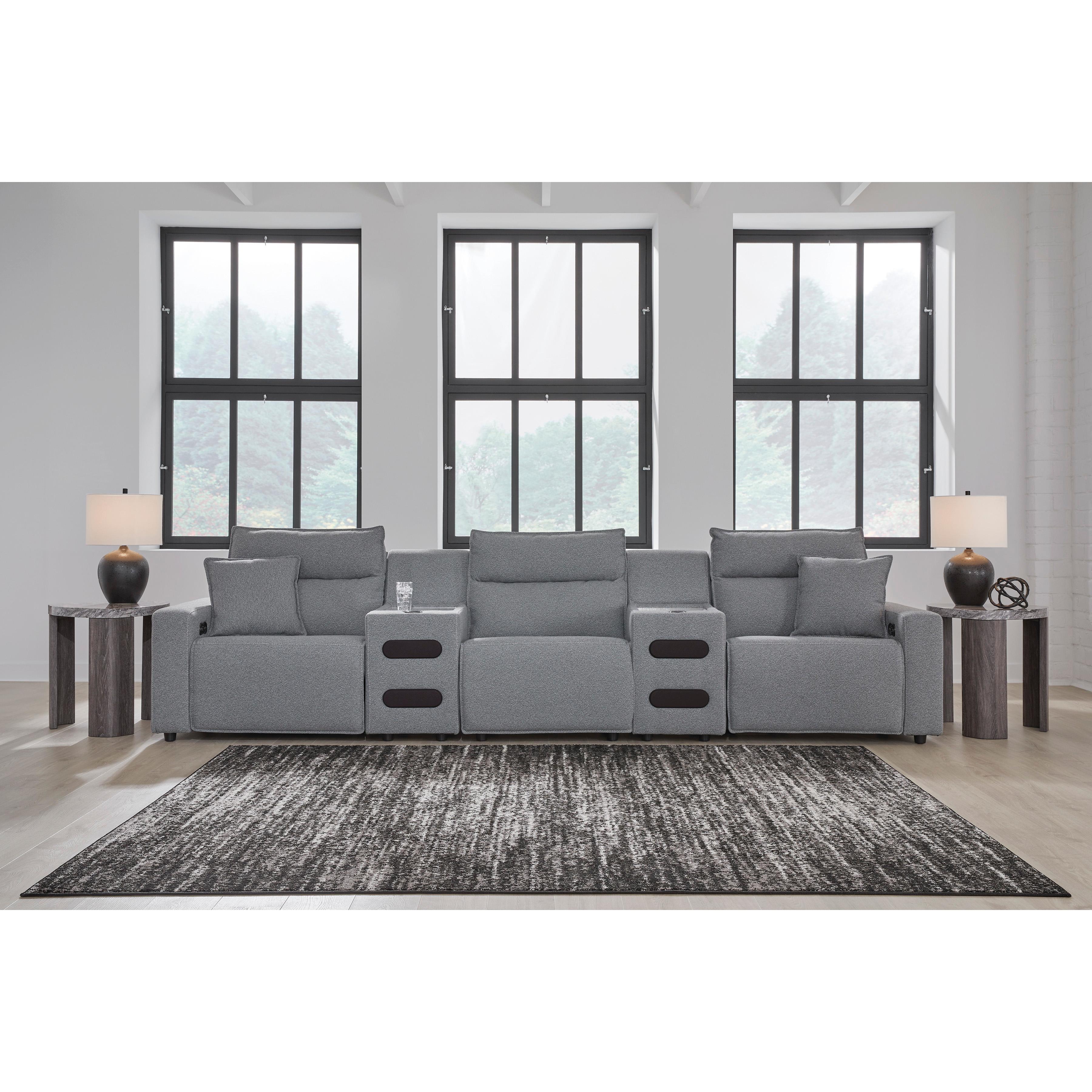  Manufacturer Color_Salt and Pepper --  Signature Design by Ashley ModMax II Power Reclining Fabric 5 pc Sectional IMAGE 6