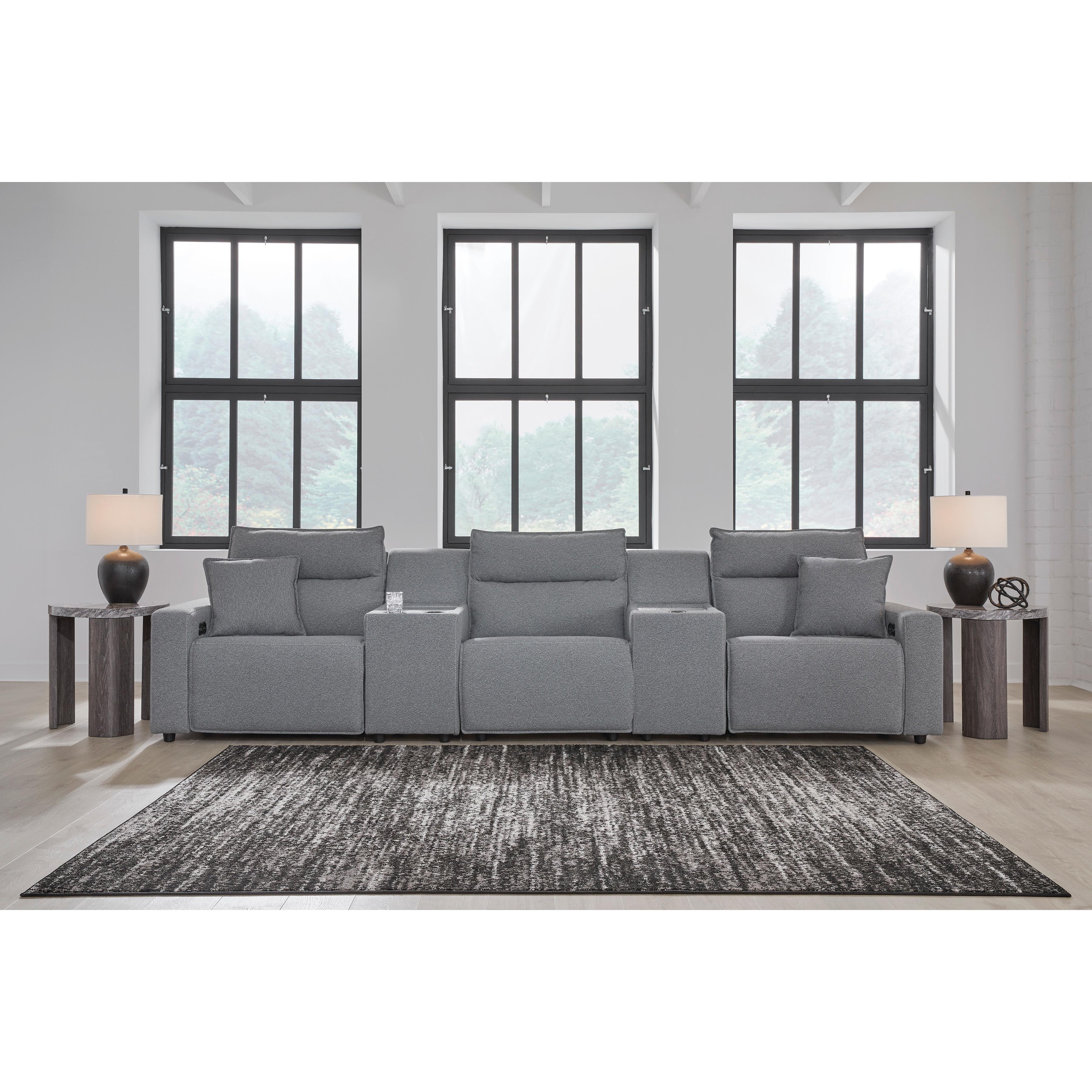  Manufacturer Color_Salt and Pepper --  Signature Design by Ashley ModMax II Power Reclining Fabric 5 pc Sectional IMAGE 5