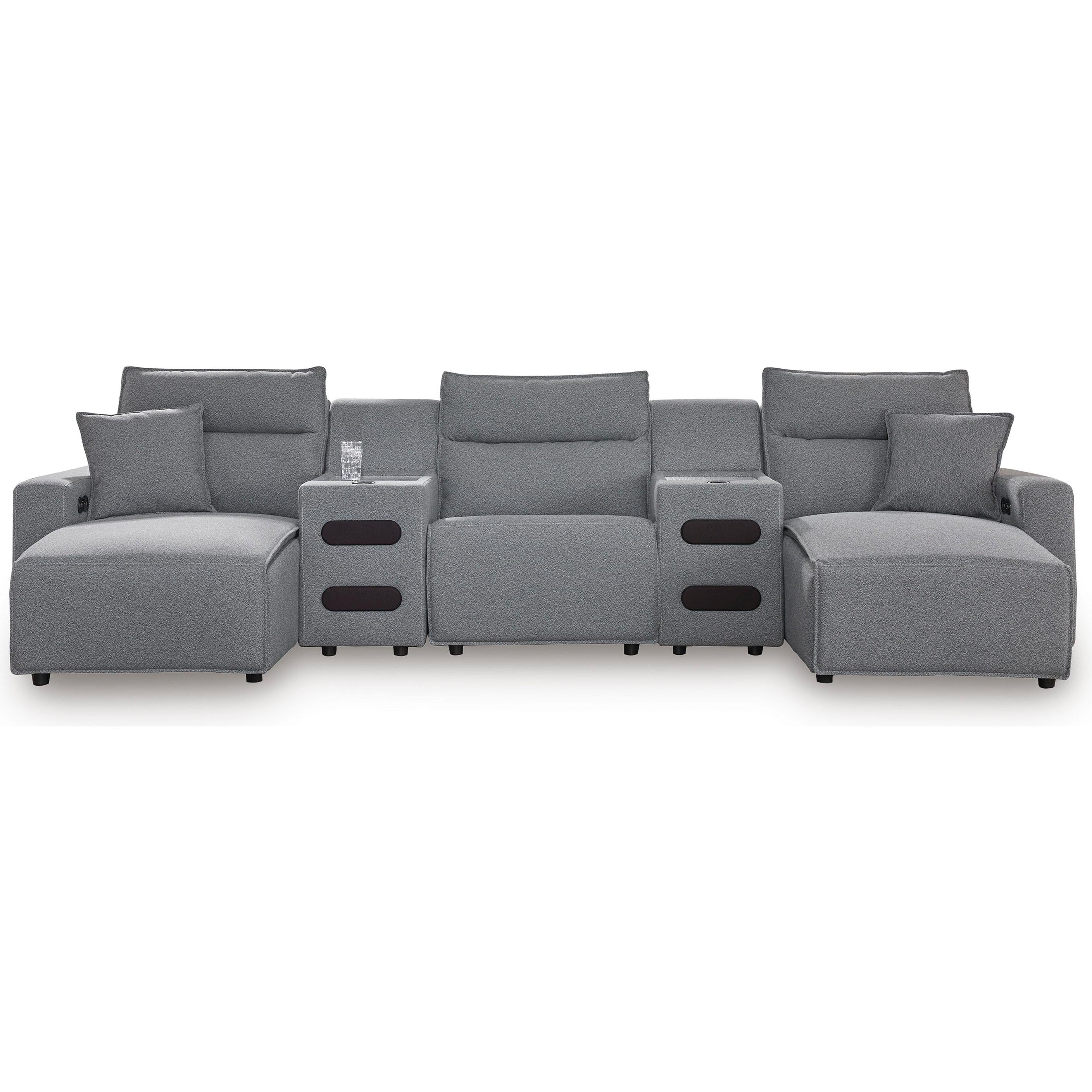  Manufacturer Color_Salt and Pepper --  Signature Design by Ashley ModMax II Power Reclining Fabric 5 pc Sectional IMAGE 1