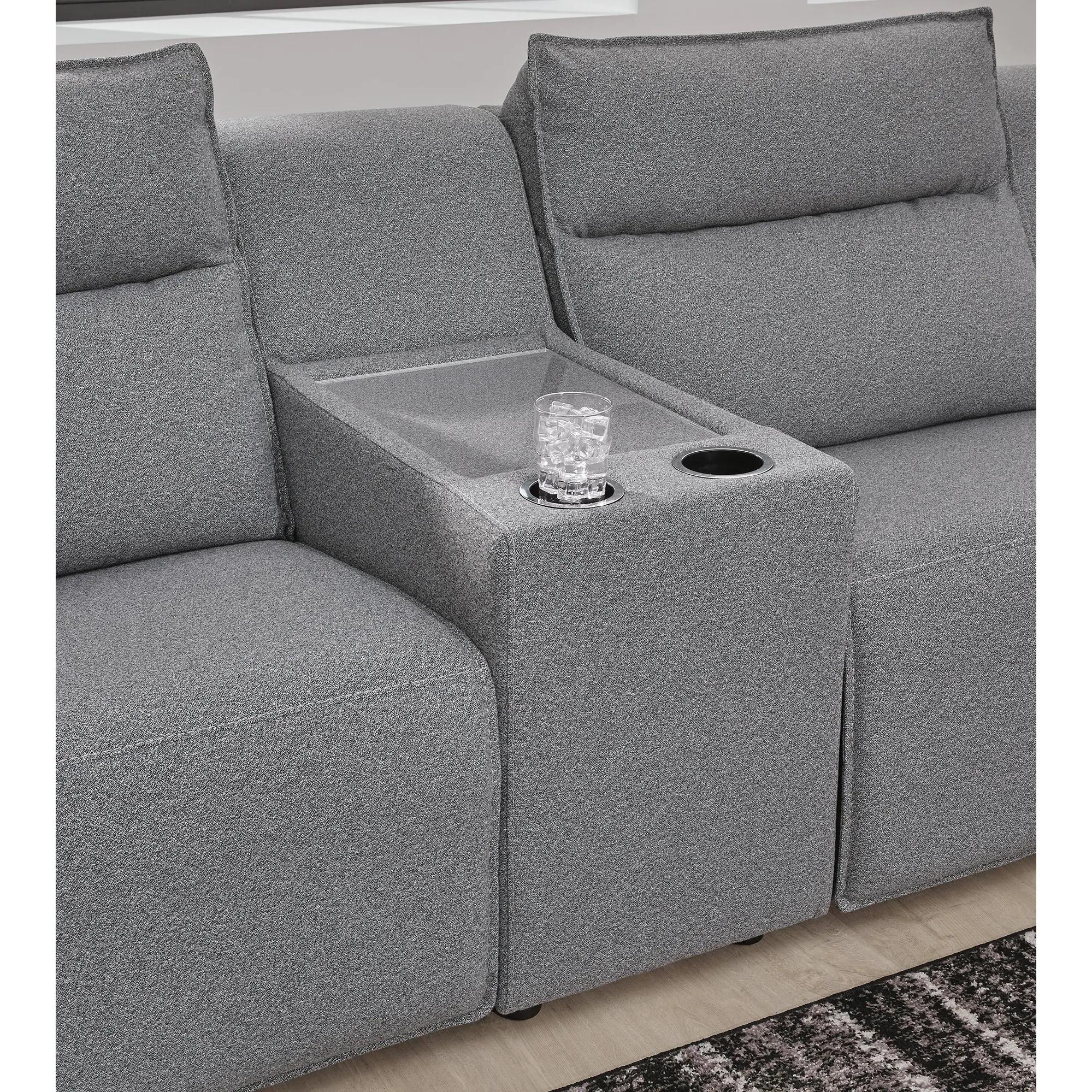  Manufacturer Color_Salt and Pepper --  Signature Design by Ashley ModMax II Power Reclining Fabric 3 pc Sectional IMAGE 4