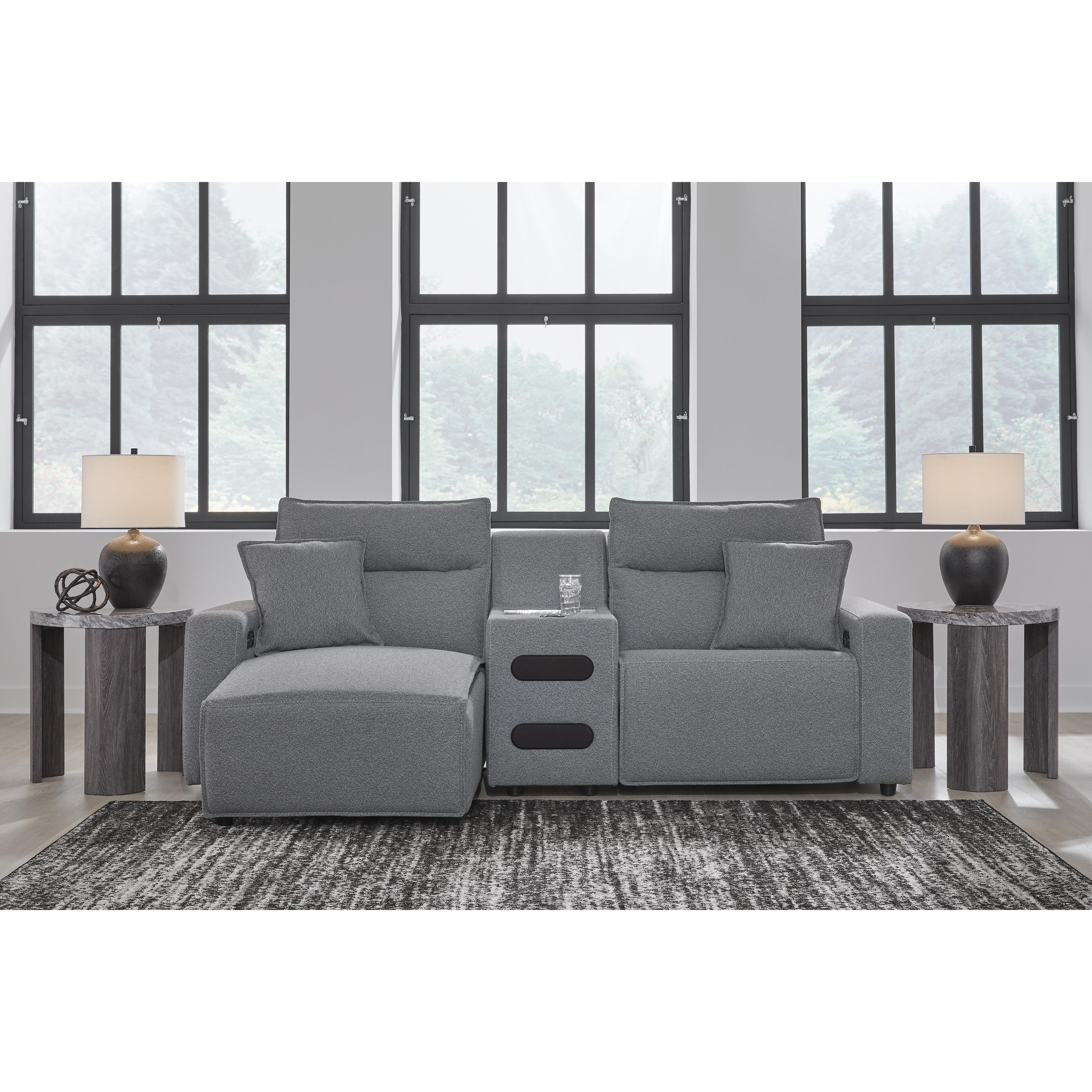  Manufacturer Color_Salt and Pepper --  Signature Design by Ashley ModMax II Power Reclining Fabric 3 pc Sectional IMAGE 5