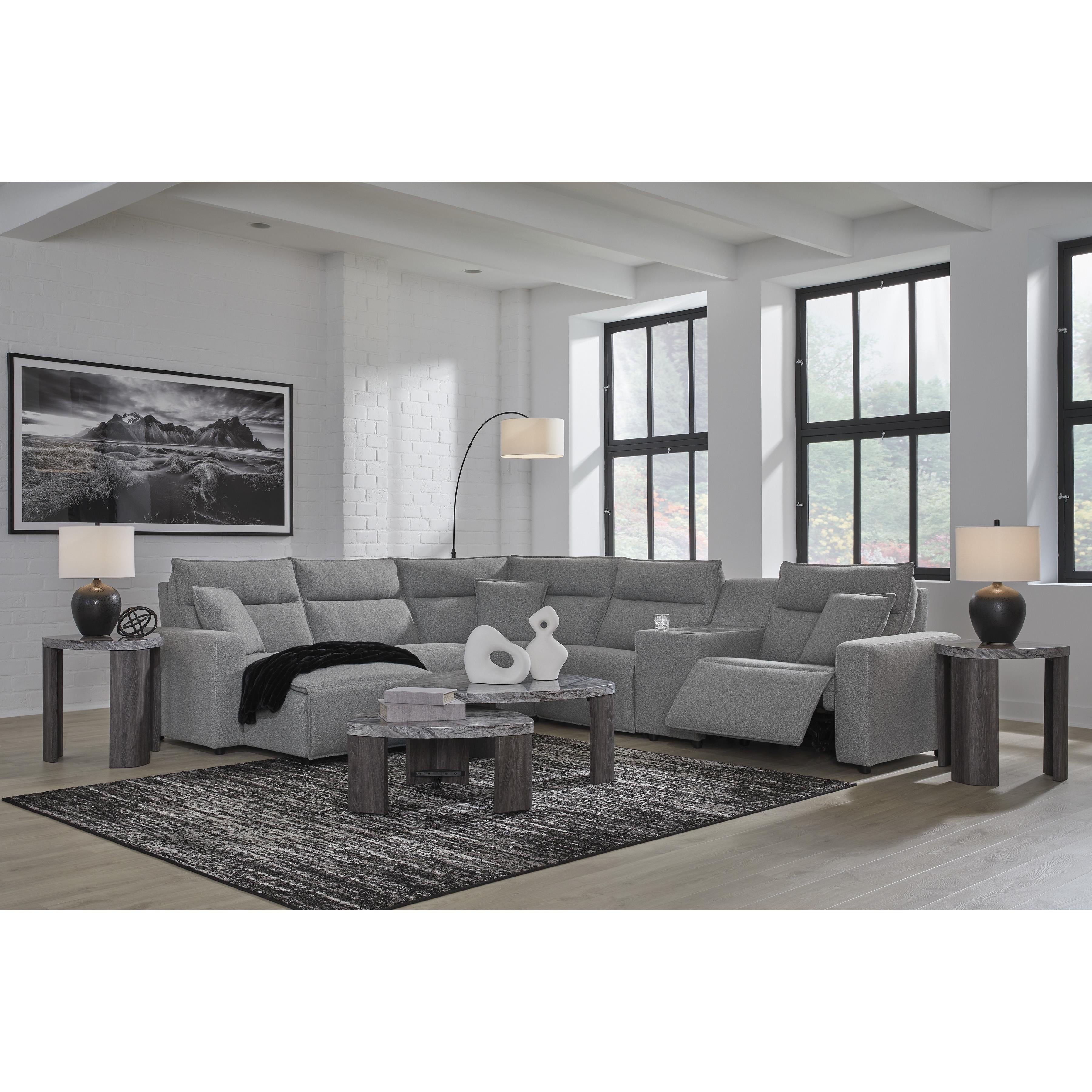  Manufacturer Color_Salt and Pepper --  Signature Design by Ashley ModMax II Power Reclining Fabric 6 pc Sectional IMAGE 6