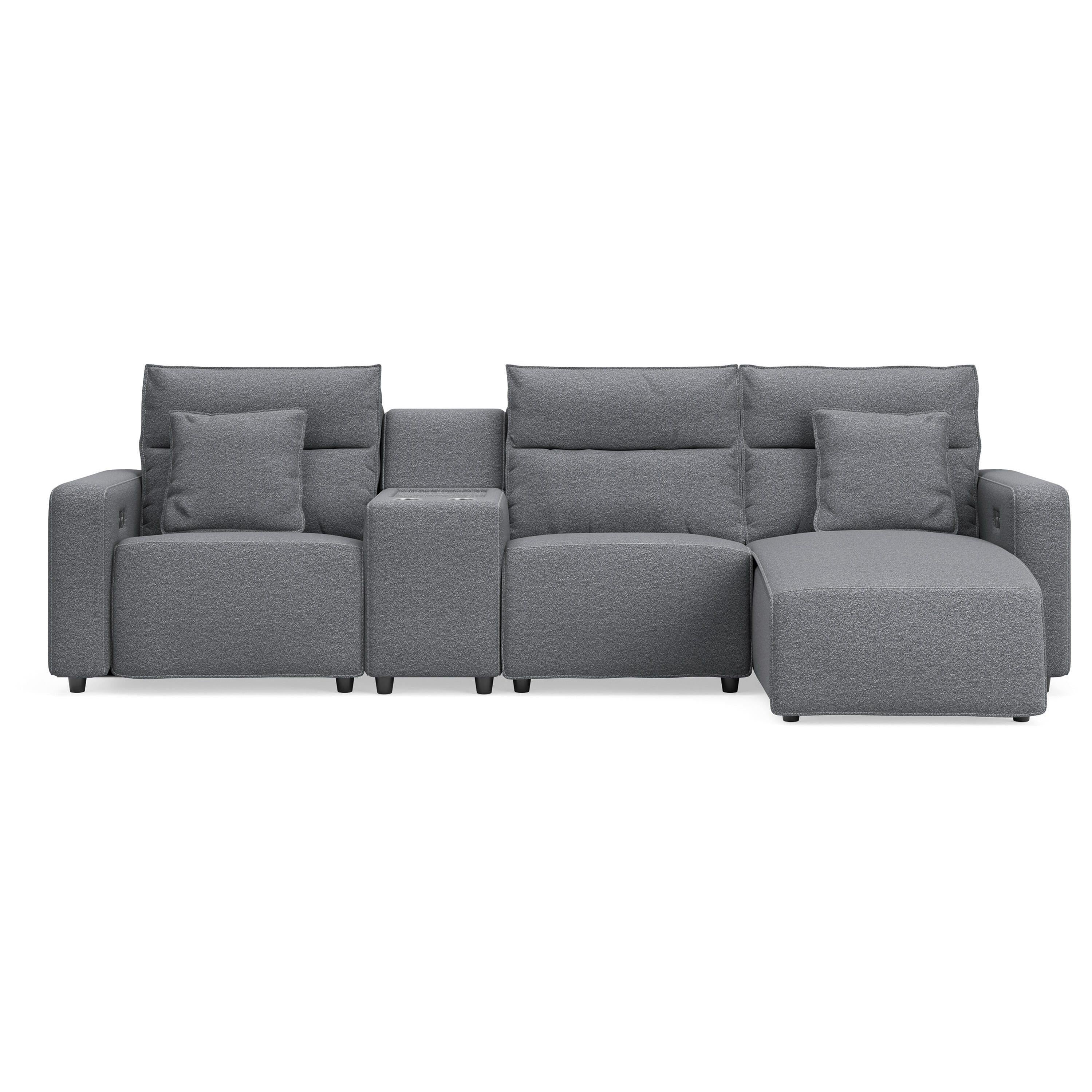  Signature Design by Ashley Modmax 65906S26 4 pc Reclining Sectional with Chaise and Storage Console IMAGE 1