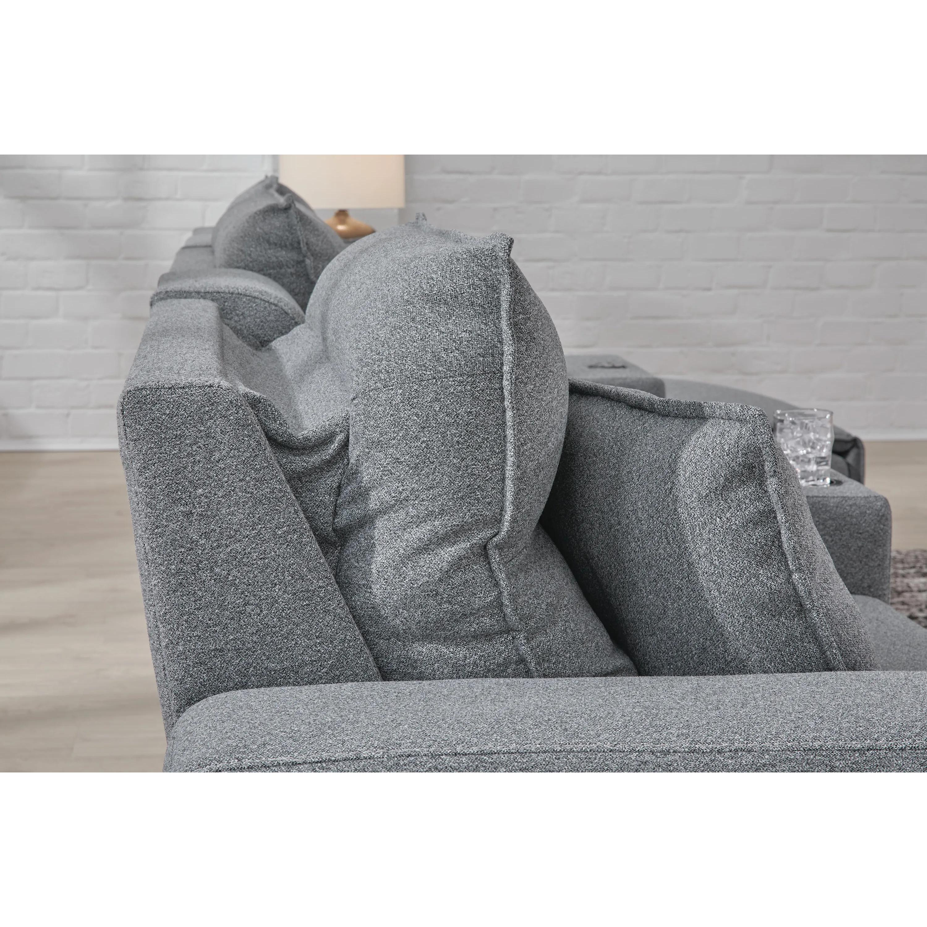  Manufacturer Color_Salt and Pepper --  Signature Design by Ashley ModMax II Power Reclining Fabric 3 pc Sectional IMAGE 2