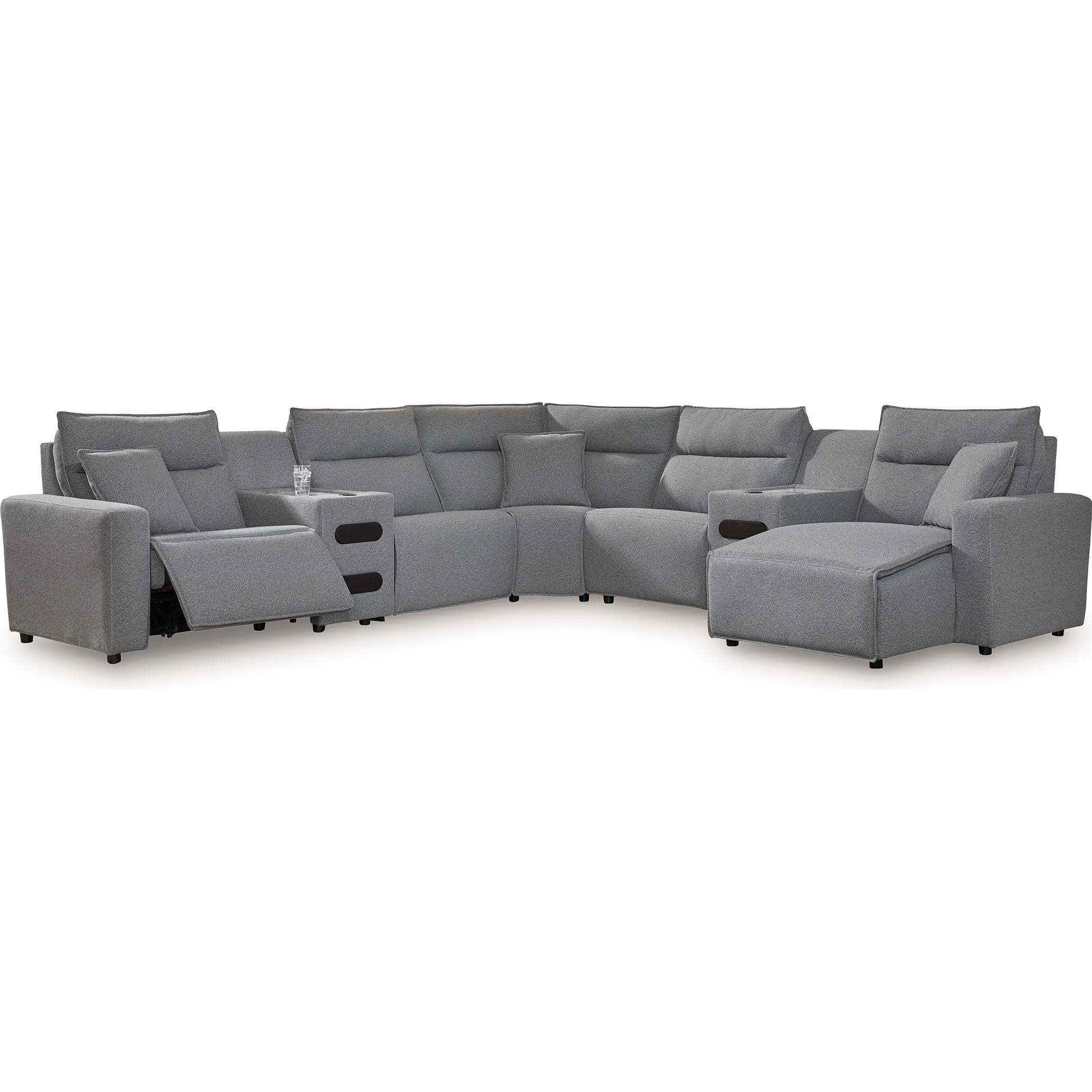 Manufacturer Color_Salt and Pepper --  Signature Design by Ashley ModMax II Power Reclining Fabric 7 pc Sectional IMAGE 1