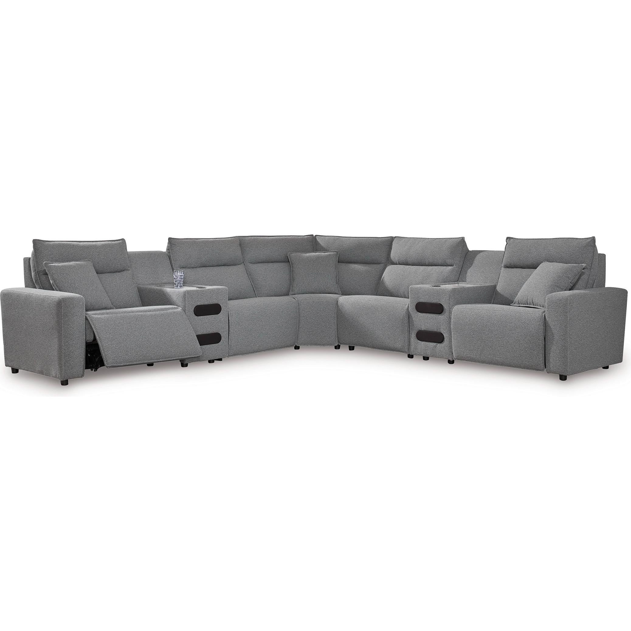  Manufacturer Color_Salt and Pepper --  Signature Design by Ashley ModMax II Power Reclining Fabric 7 pc Sectional IMAGE 1