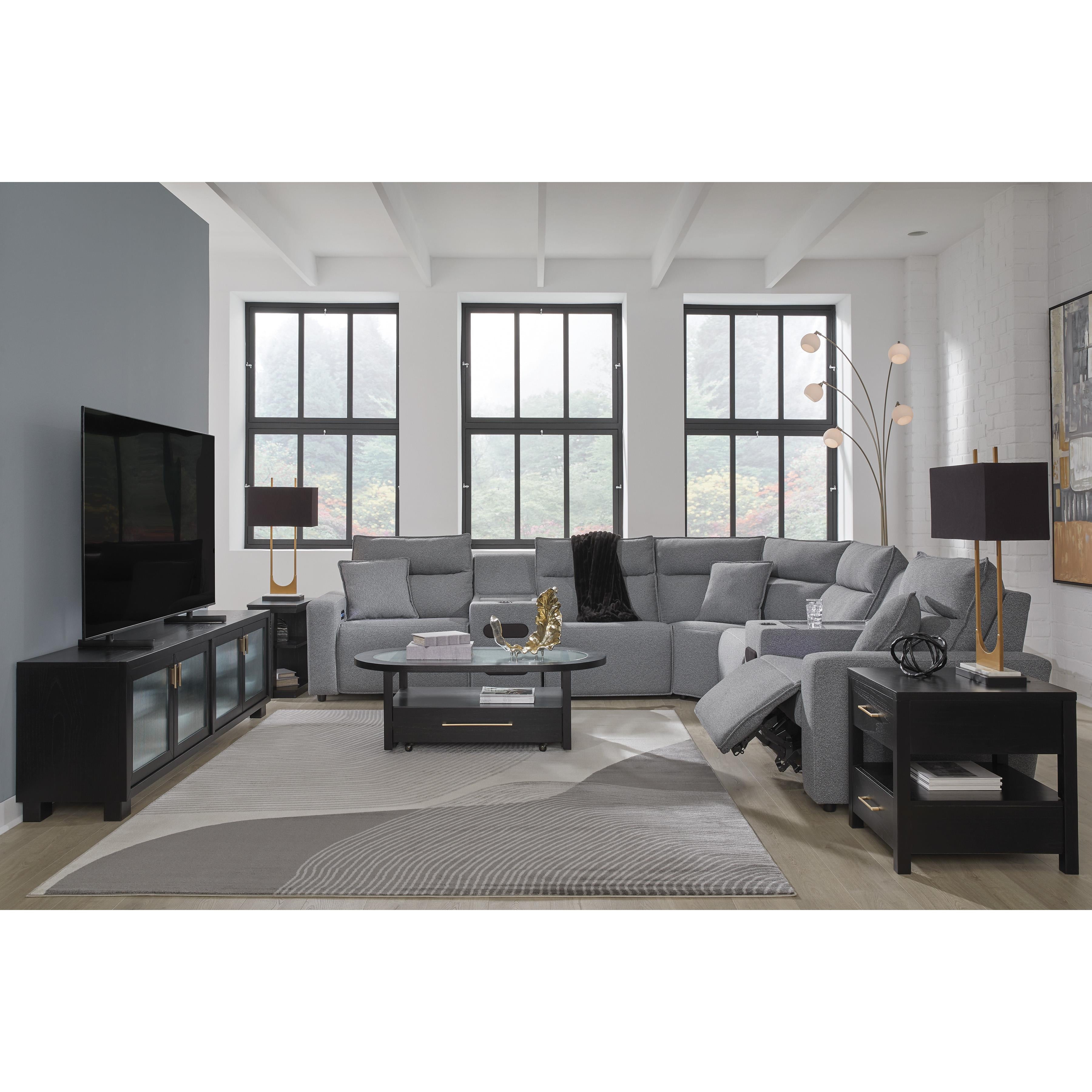 Manufacturer Color_Salt and Pepper --  Signature Design by Ashley ModMax II Power Reclining Fabric 7 pc Sectional IMAGE 8
