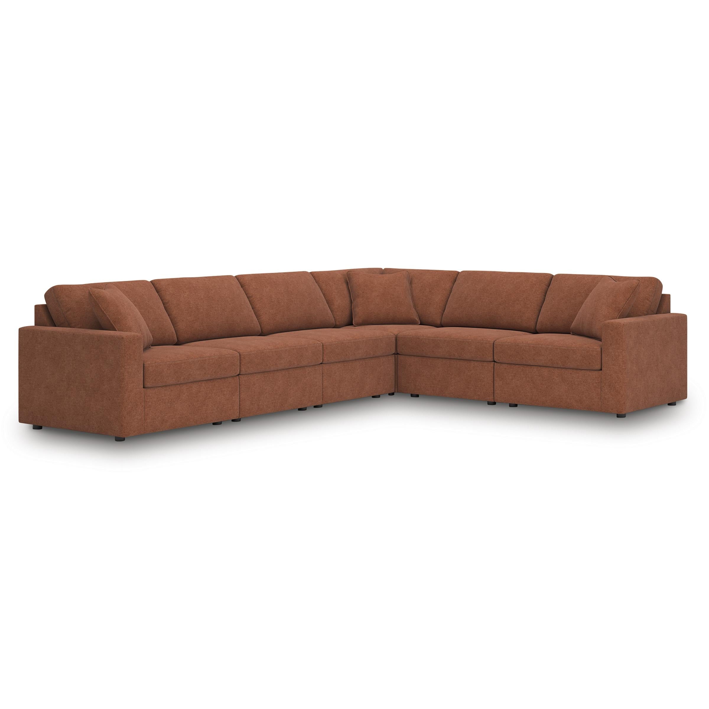  Manufacturer Color_Spice --  Signature Design by Ashley Modmax Fabric 6 pc Sectional IMAGE 1