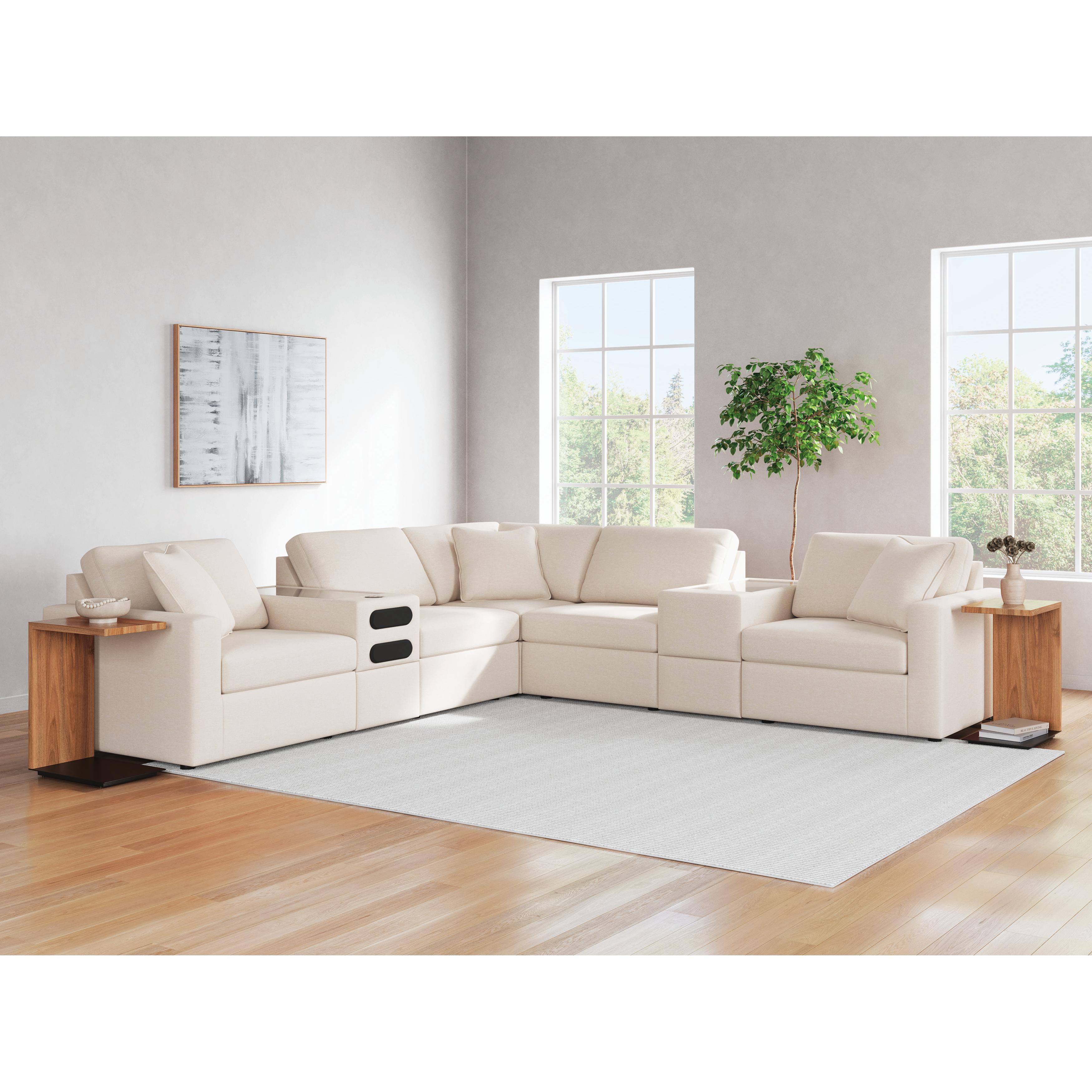  Manufacturer Color_Oyster --  Modmax 92103S69 7 pc Balanced Sectional with Audio and Storage Consoles IMAGE 2