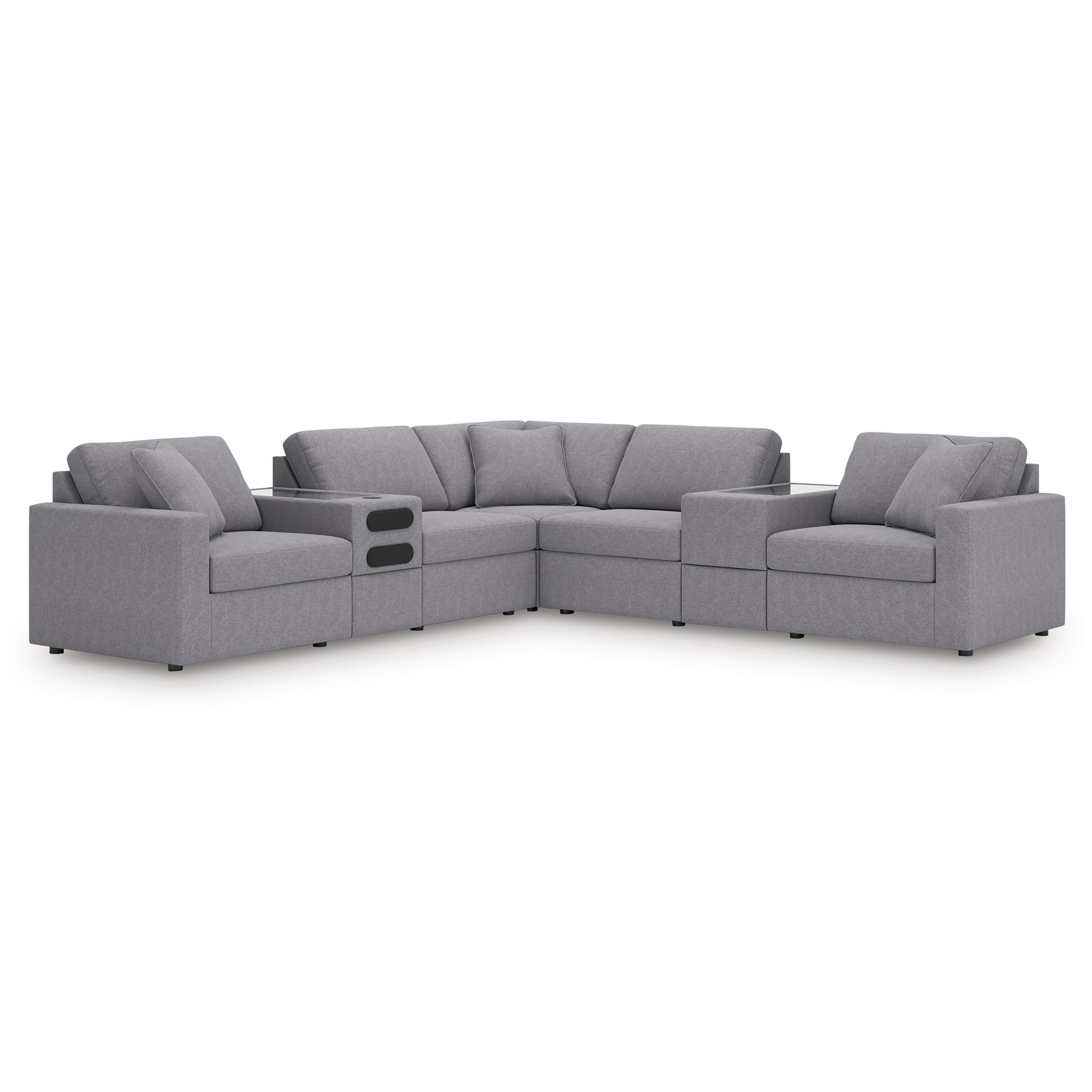  Manufacturer Color_Granite --  Modmax 92104S69 7 pc Balanced Sectional with Audio and Storage Consoles IMAGE 1