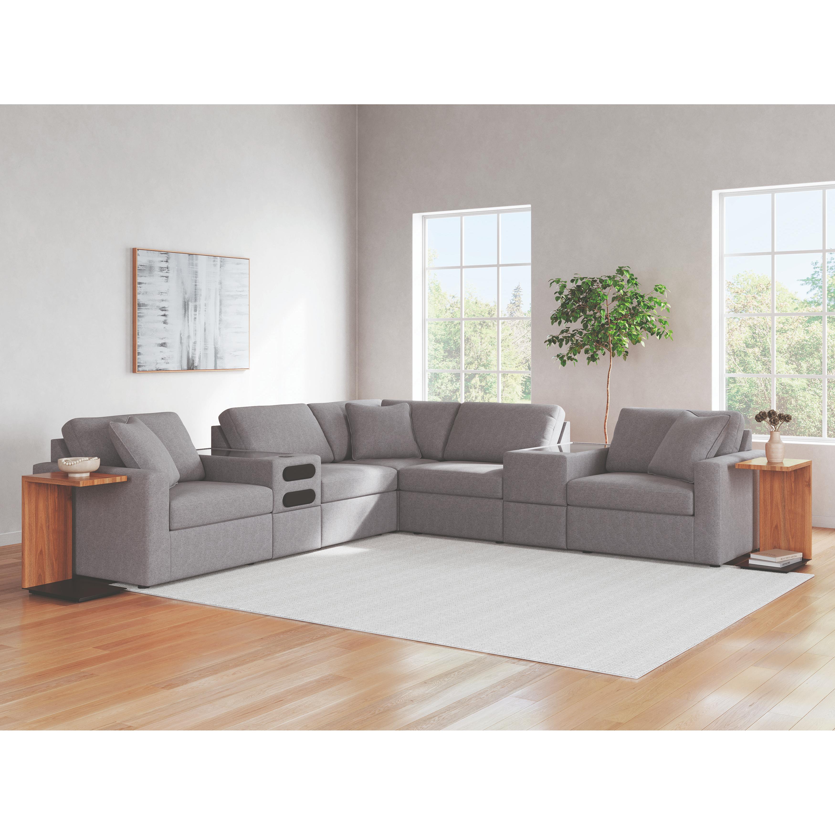  Manufacturer Color_Granite --  Modmax 92104S69 7 pc Balanced Sectional with Audio and Storage Consoles IMAGE 2
