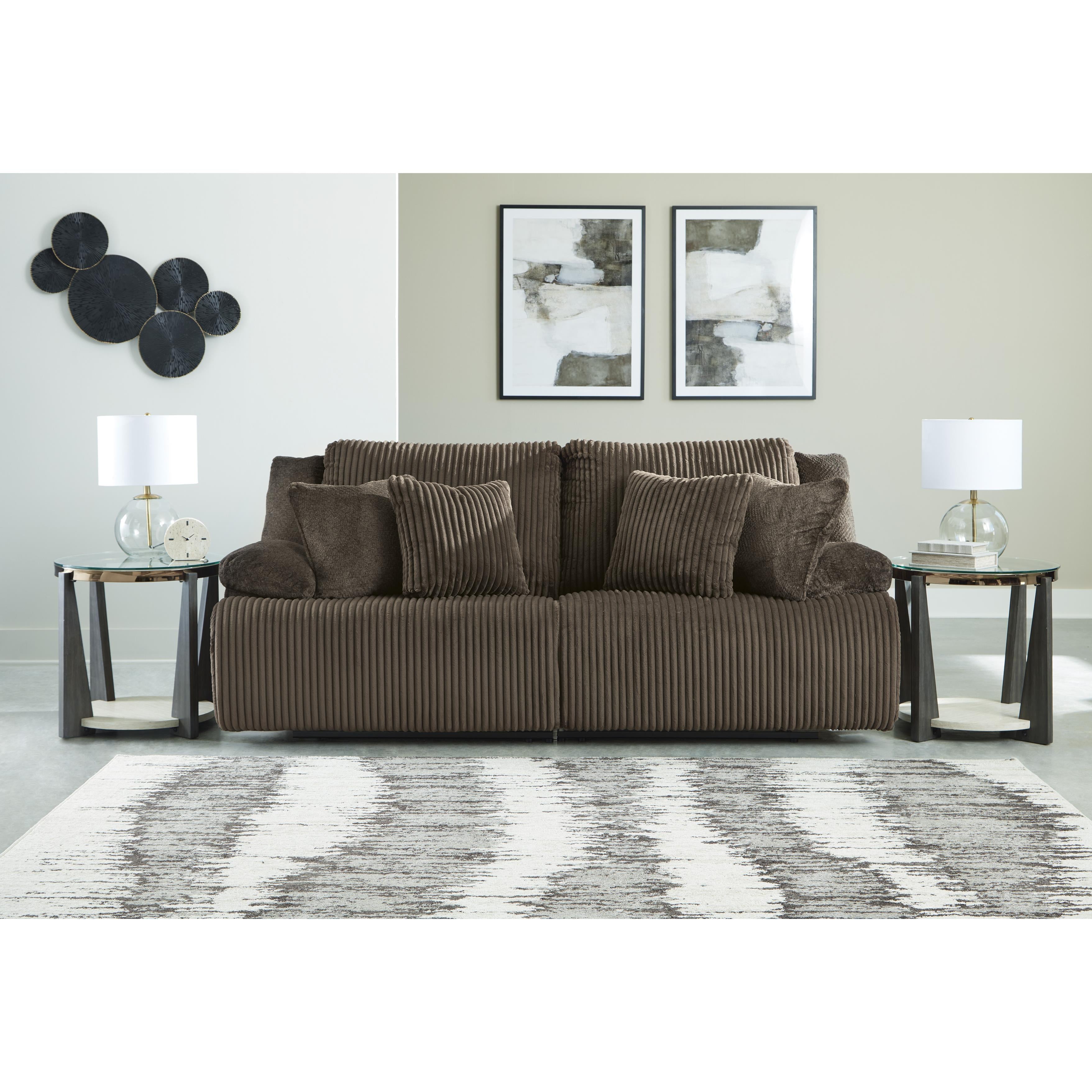  Manufacturer Color_Chocolate --  Signature Design by Ashley Top Tier Reclining Fabric Loveseat IMAGE 2