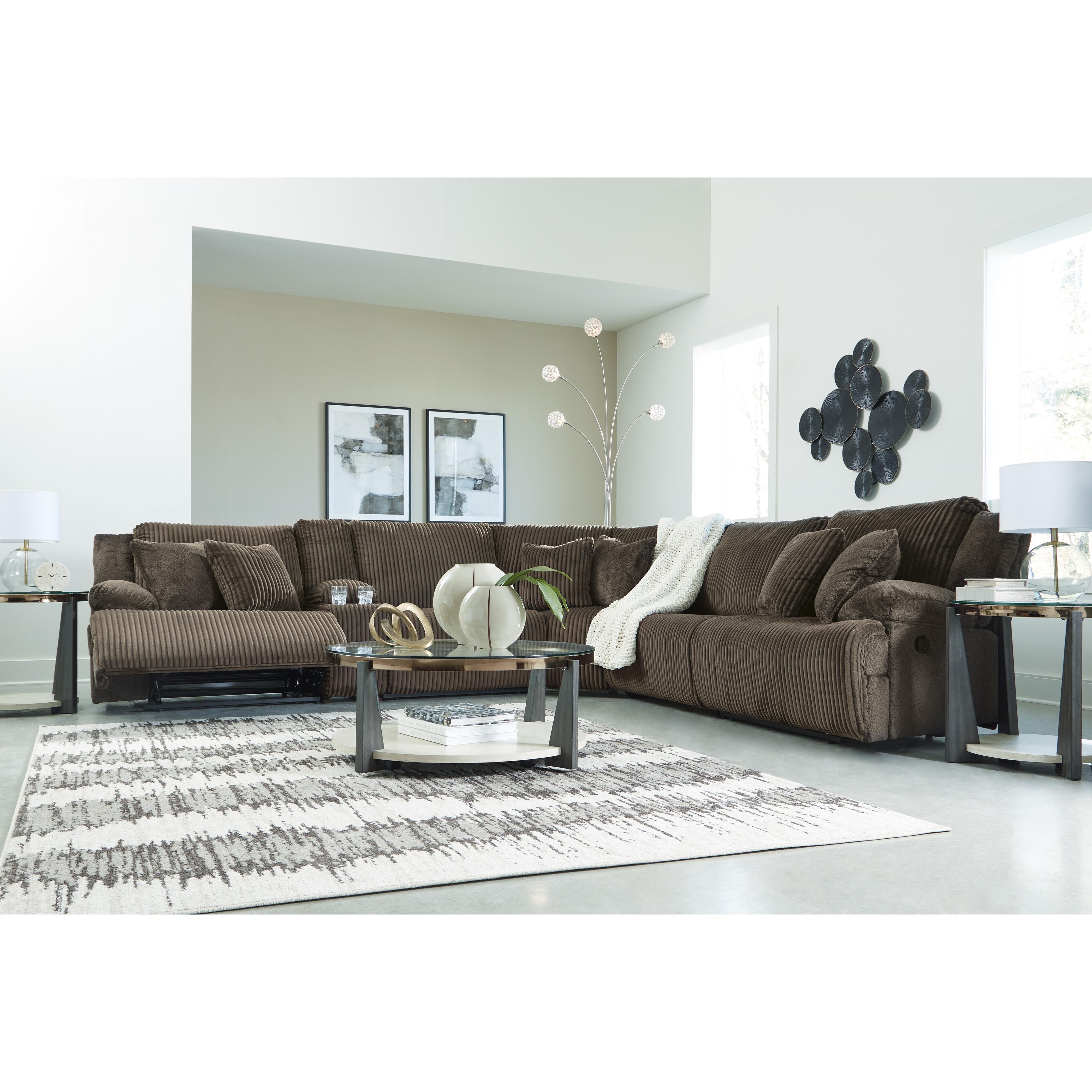  Manufacturer Color_Chocolate --  Signature Design by Ashley Top Tier Reclining Fabric Loveseat IMAGE 4