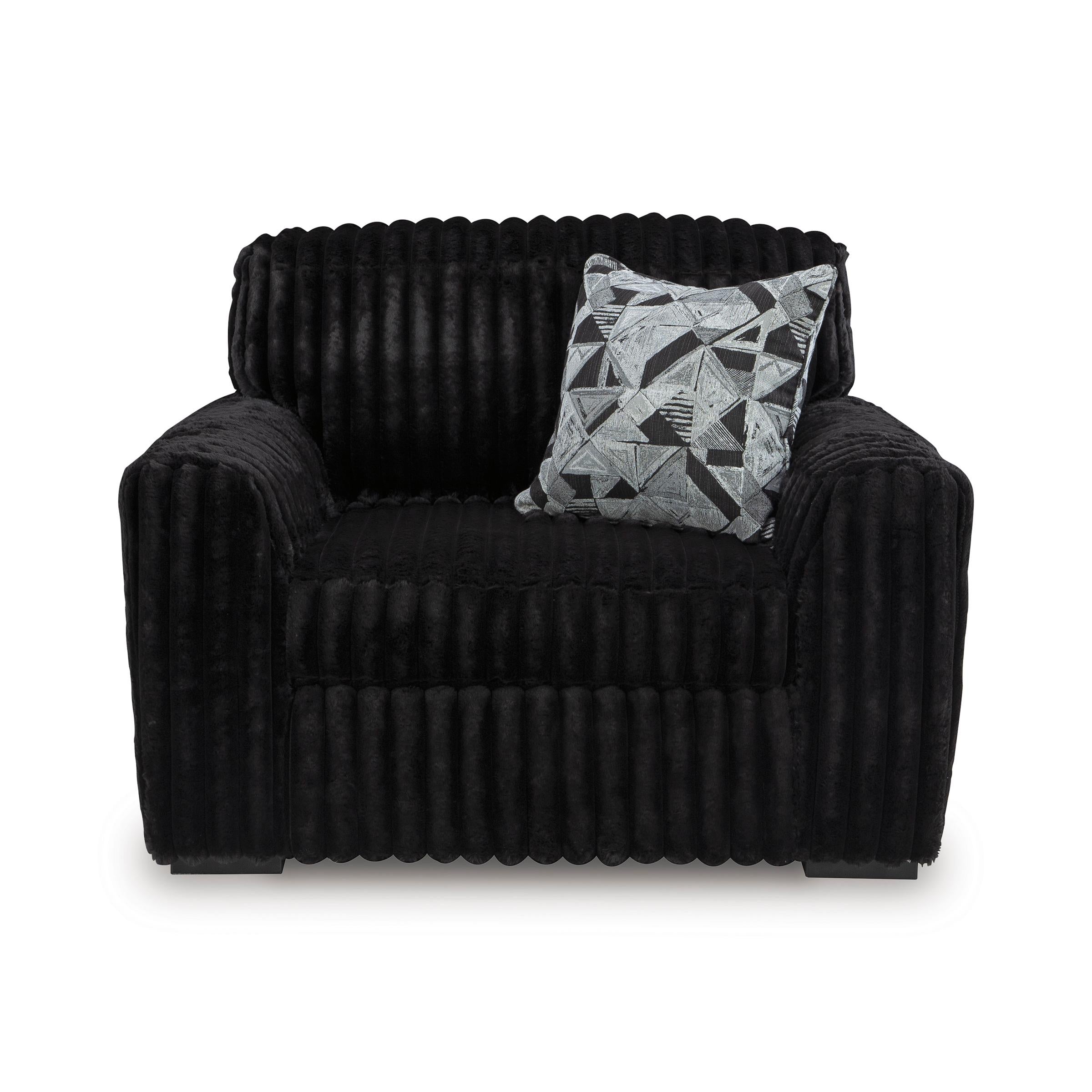  Manufacturer Color_Onyx --  Signature Design by Ashley Midnight Madness Stationary Fabric Chair IMAGE 2