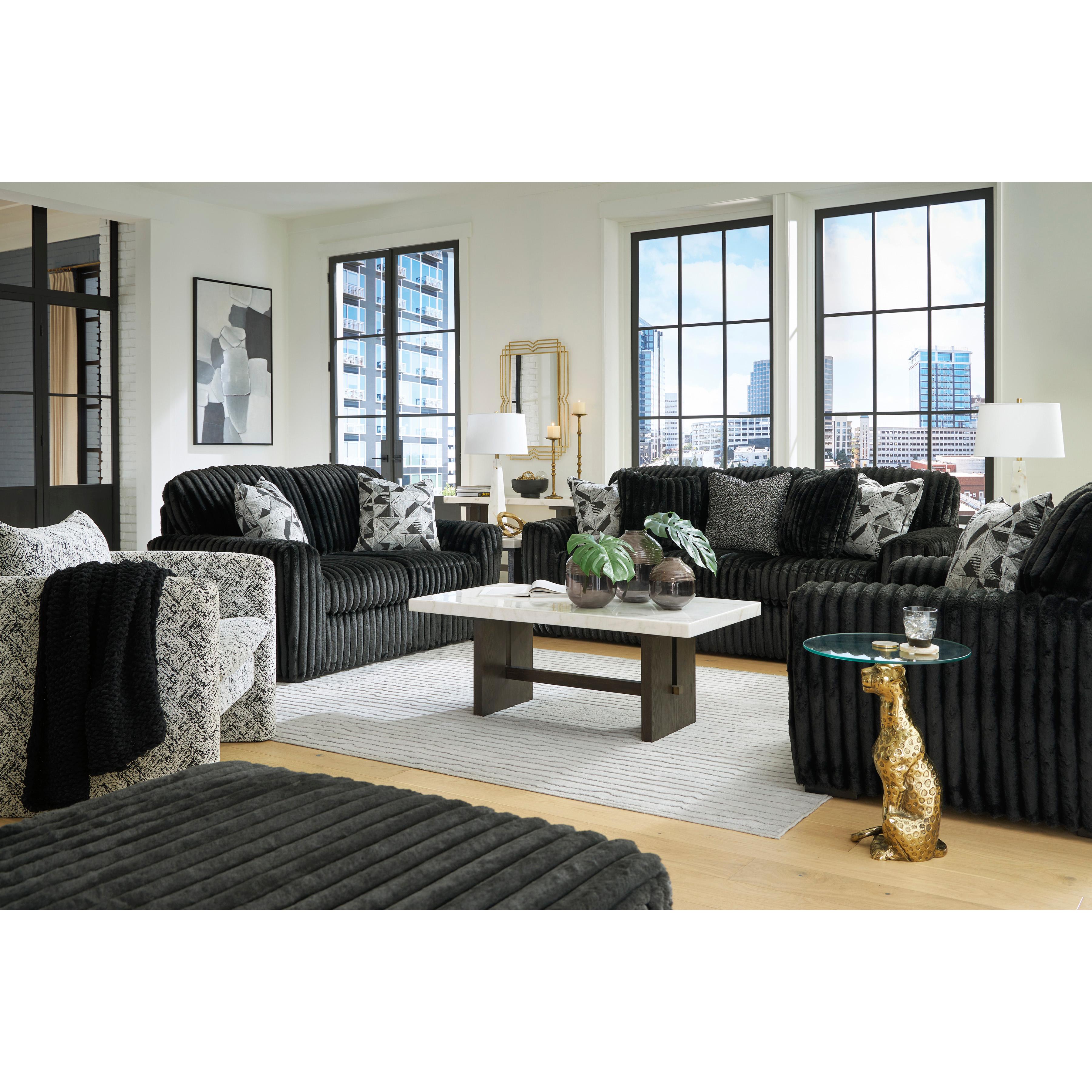  Manufacturer Color_Onyx --  Signature Design by Ashley Midnight Madness Stationary Fabric Chair IMAGE 6