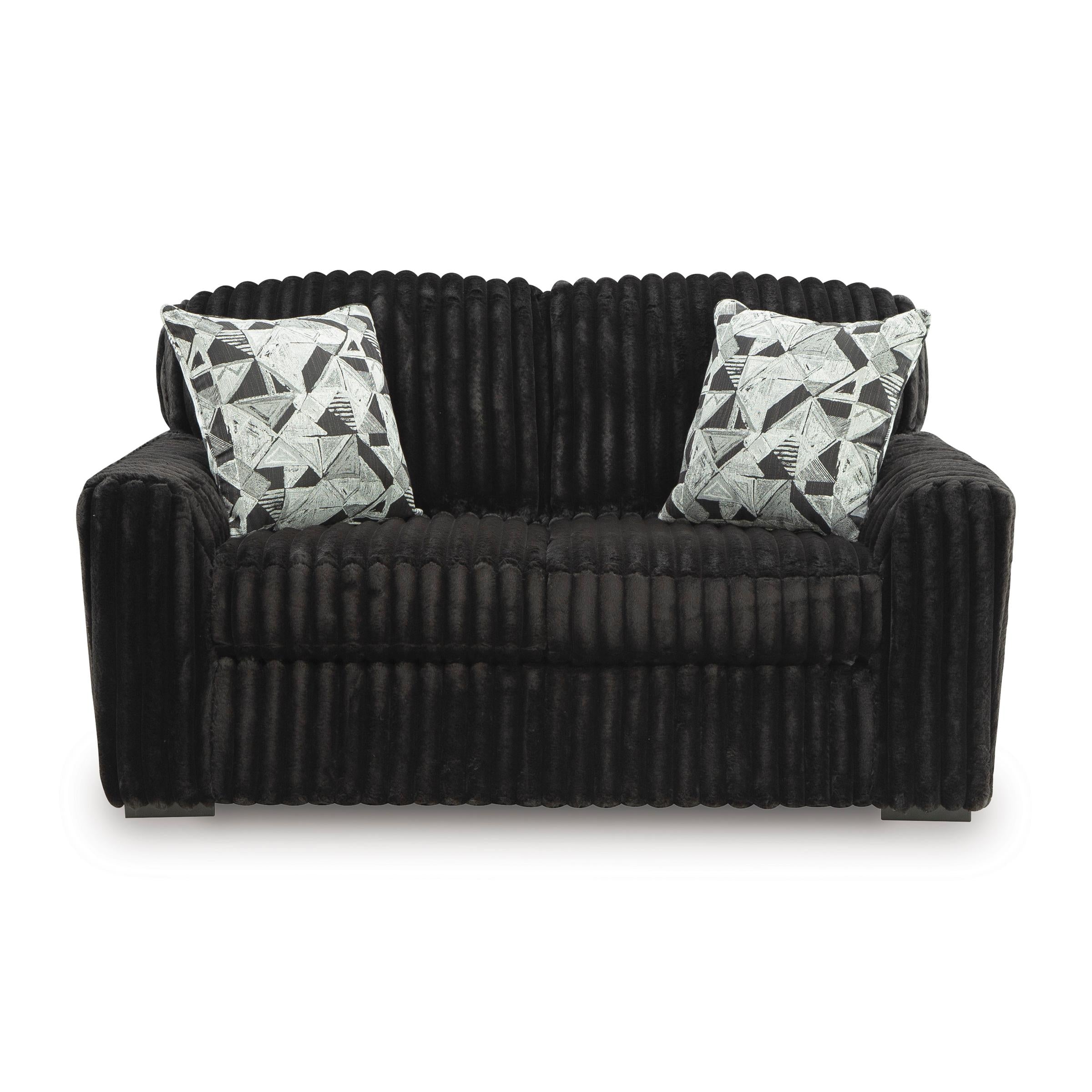  Manufacturer Color_Onyx --  Signature Design by Ashley Midnight Madness Stationary Fabric Loveseat IMAGE 2