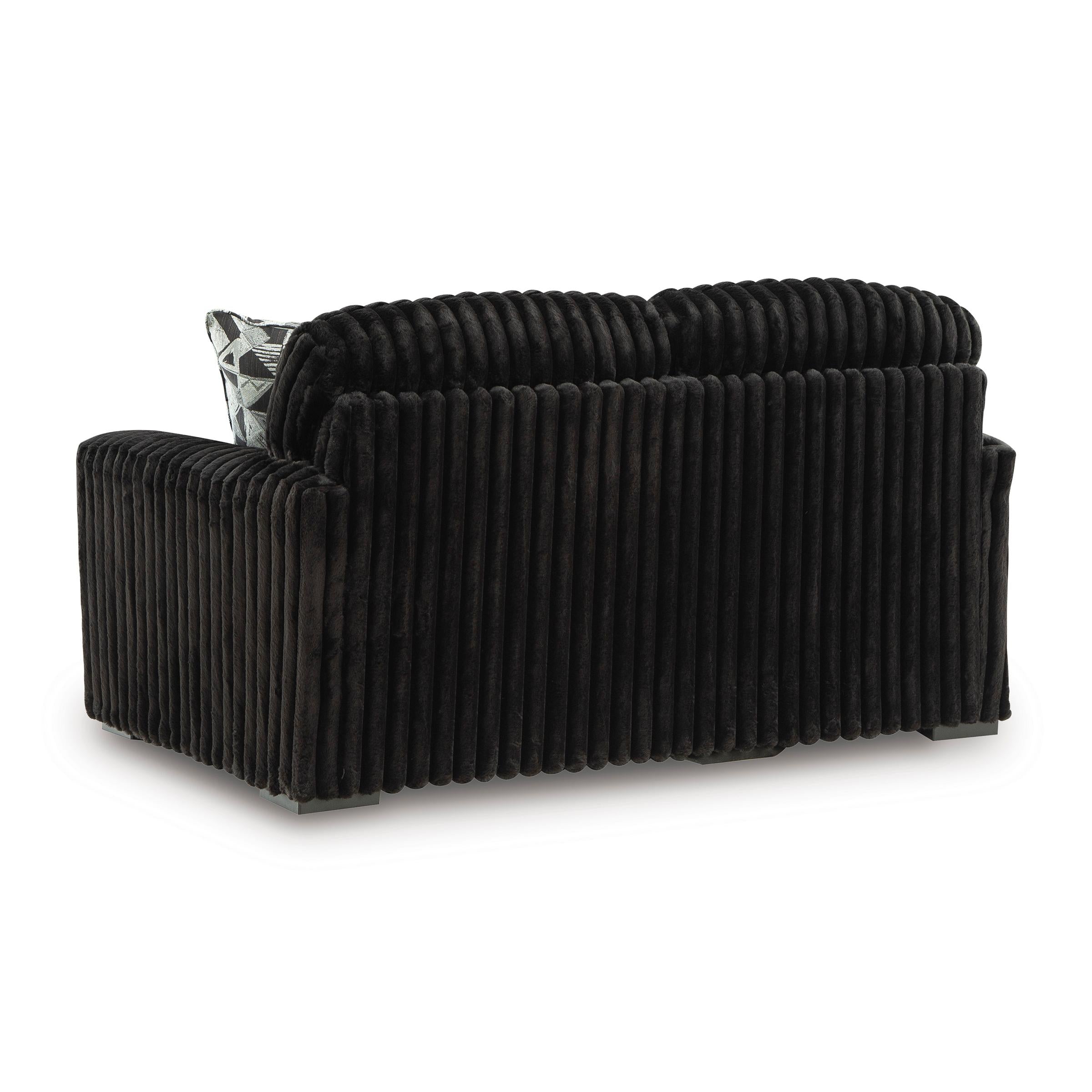 Manufacturer Color_Onyx --  Signature Design by Ashley Midnight Madness Stationary Fabric Loveseat IMAGE 3