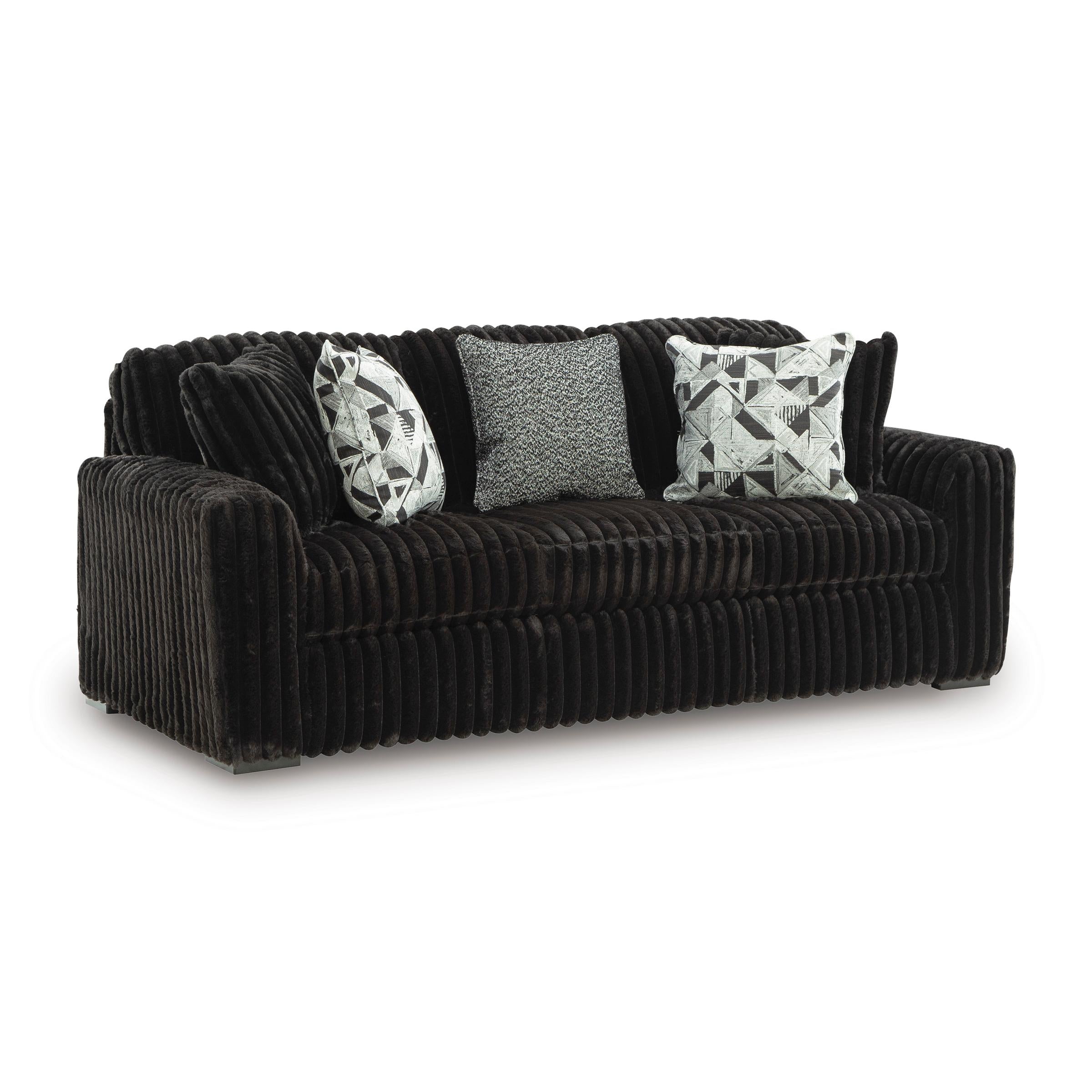  Manufacturer Color_Onyx --  Signature Design by Ashley Midnight Madness Stationary Fabric Sofa IMAGE 1
