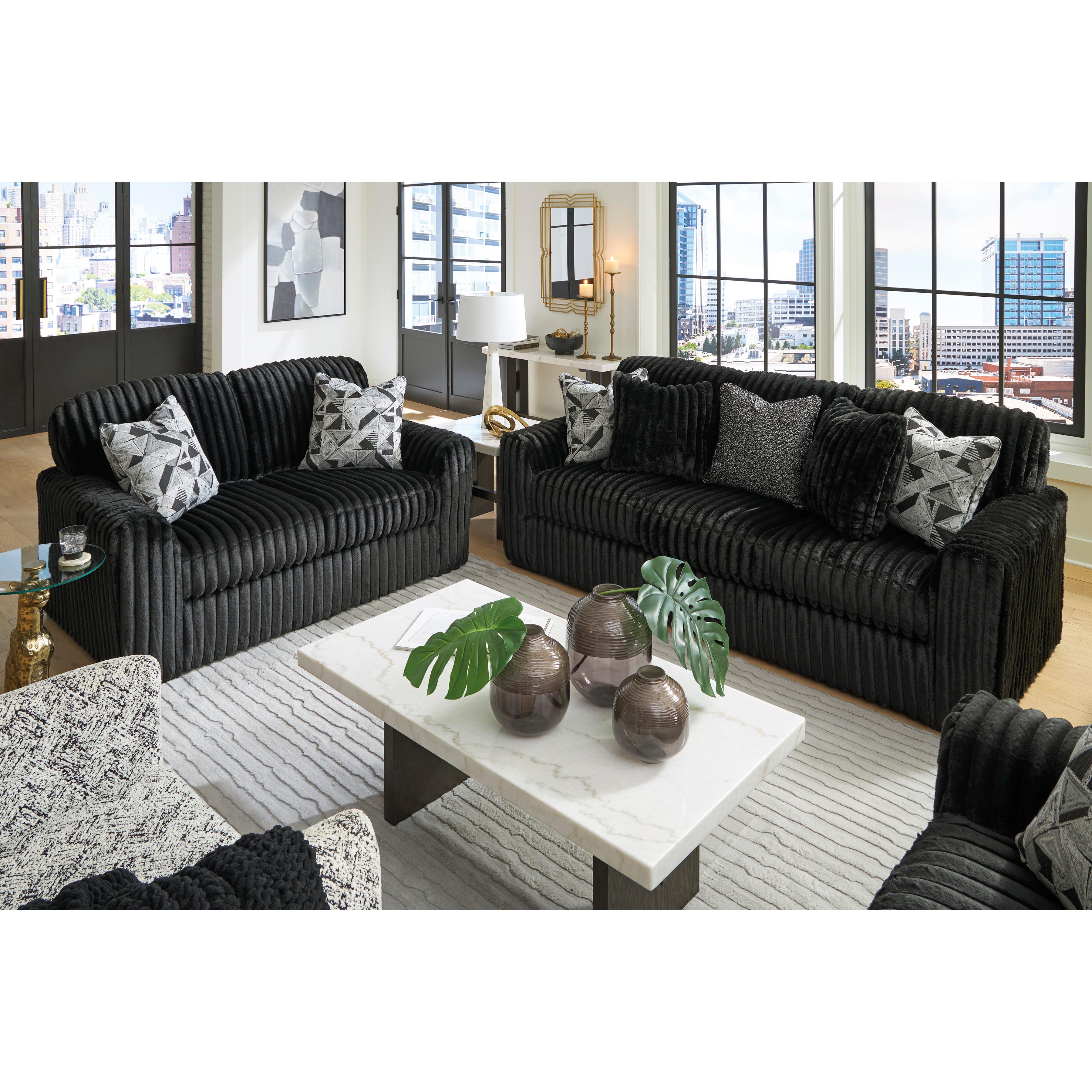  Manufacturer Color_Onyx --  Signature Design by Ashley Midnight Madness Stationary Fabric Sofa IMAGE 12