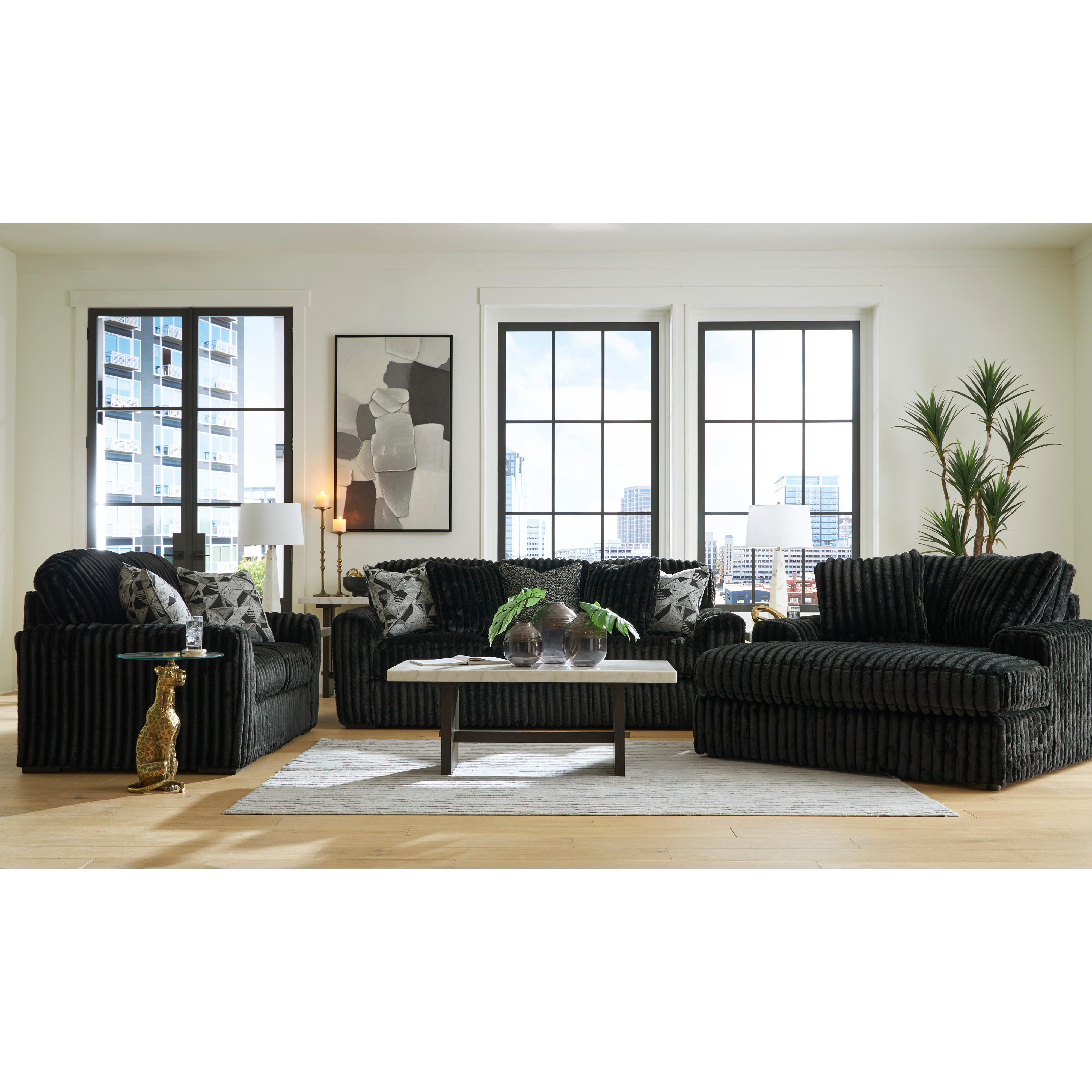  Manufacturer Color_Onyx --  Signature Design by Ashley Midnight Madness Stationary Fabric Sofa IMAGE 16