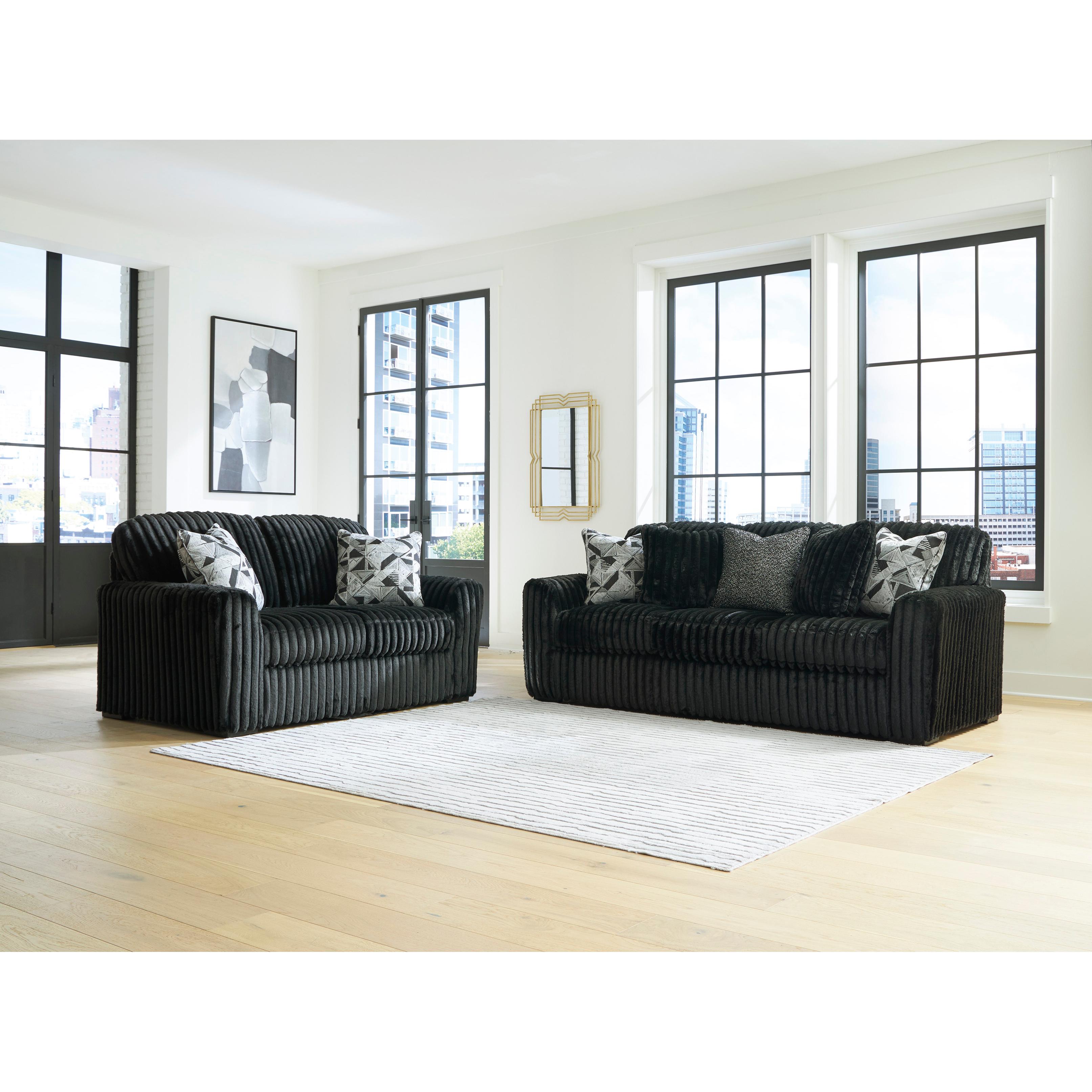  Manufacturer Color_Onyx --  Signature Design by Ashley Midnight Madness Stationary Fabric Sofa IMAGE 5