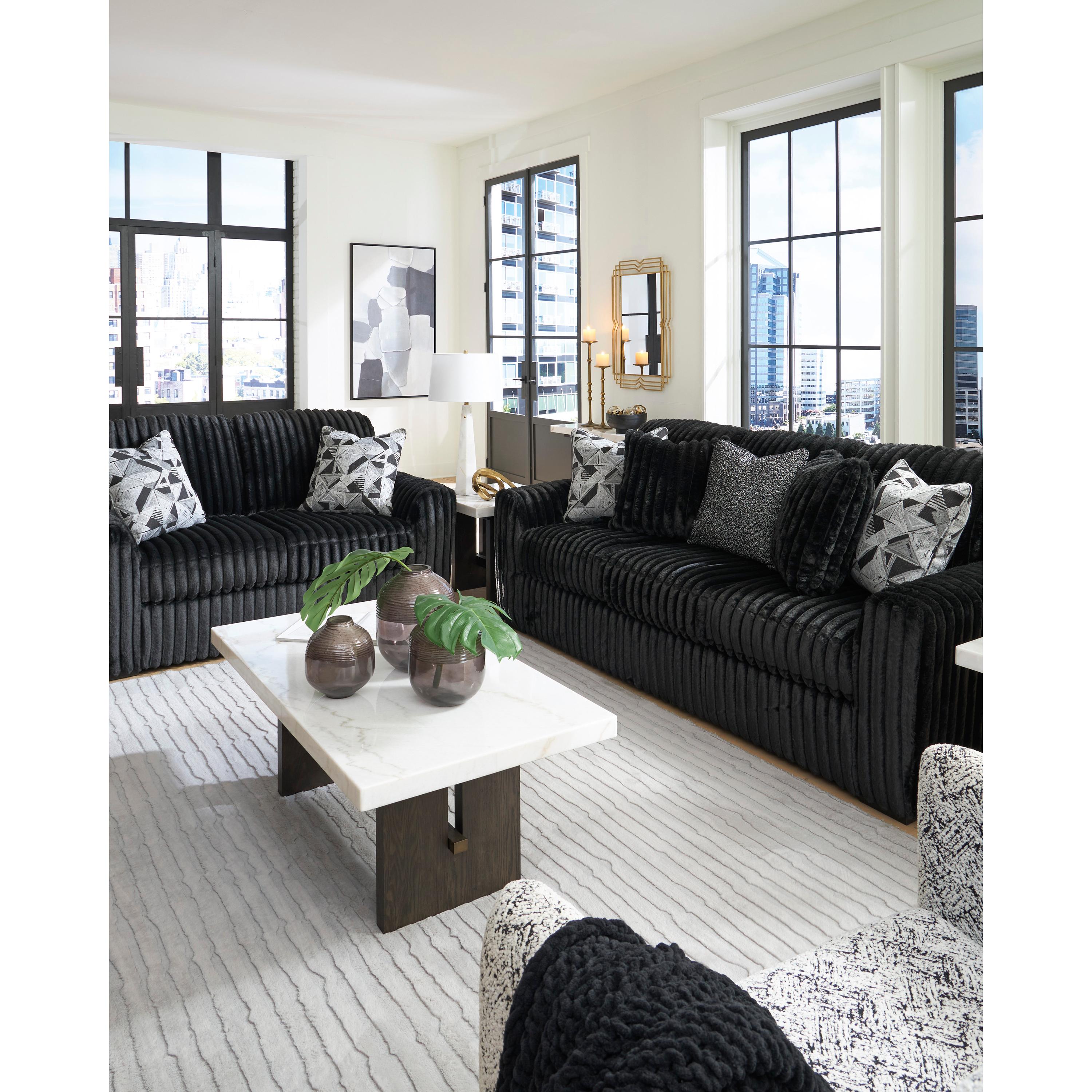  Manufacturer Color_Onyx --  Signature Design by Ashley Midnight Madness Stationary Fabric Sofa IMAGE 6