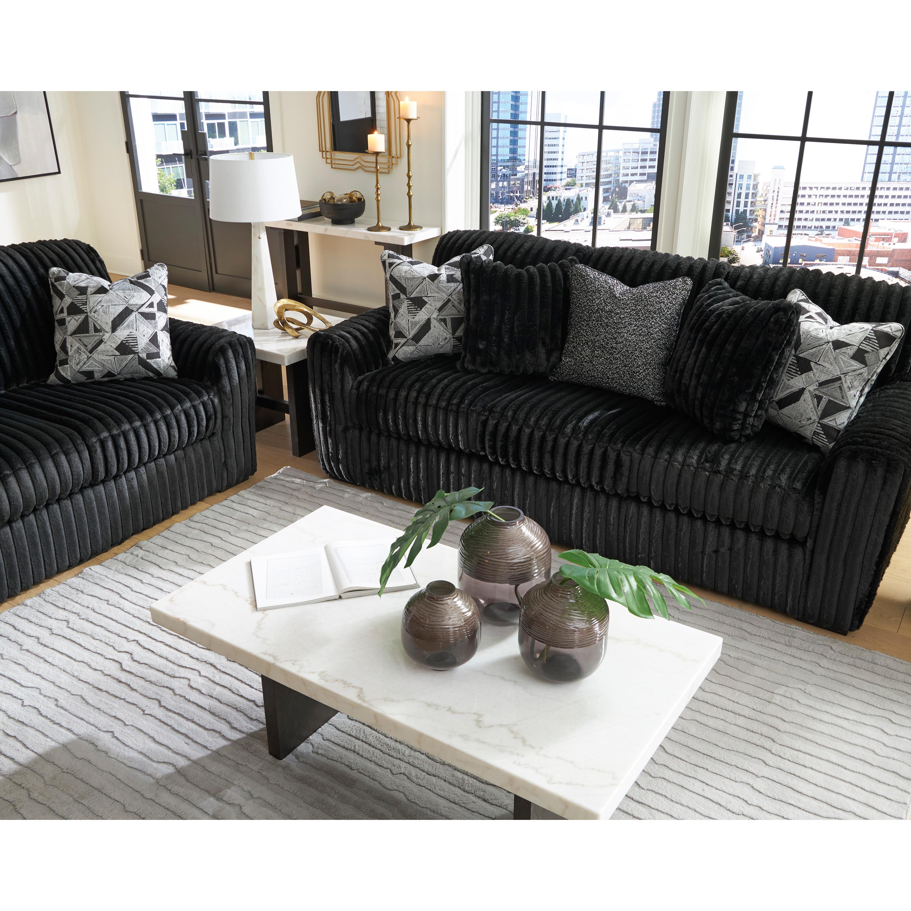  Manufacturer Color_Onyx --  Signature Design by Ashley Midnight Madness Stationary Fabric Sofa IMAGE 9