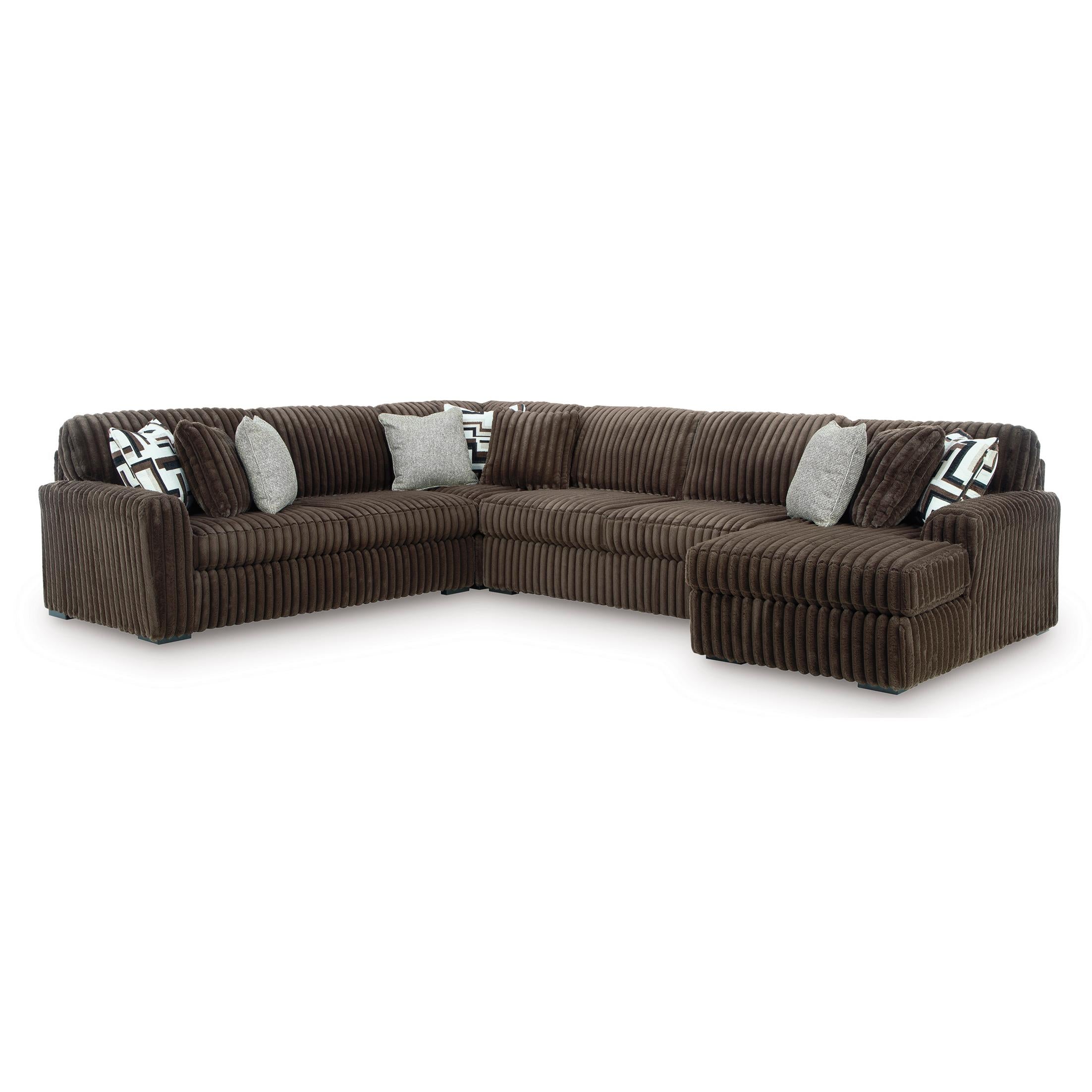  Manufacturer Color_Chocolate --  Midnight-Madness 98104S3 4 pc Sectional with Chaise IMAGE 1