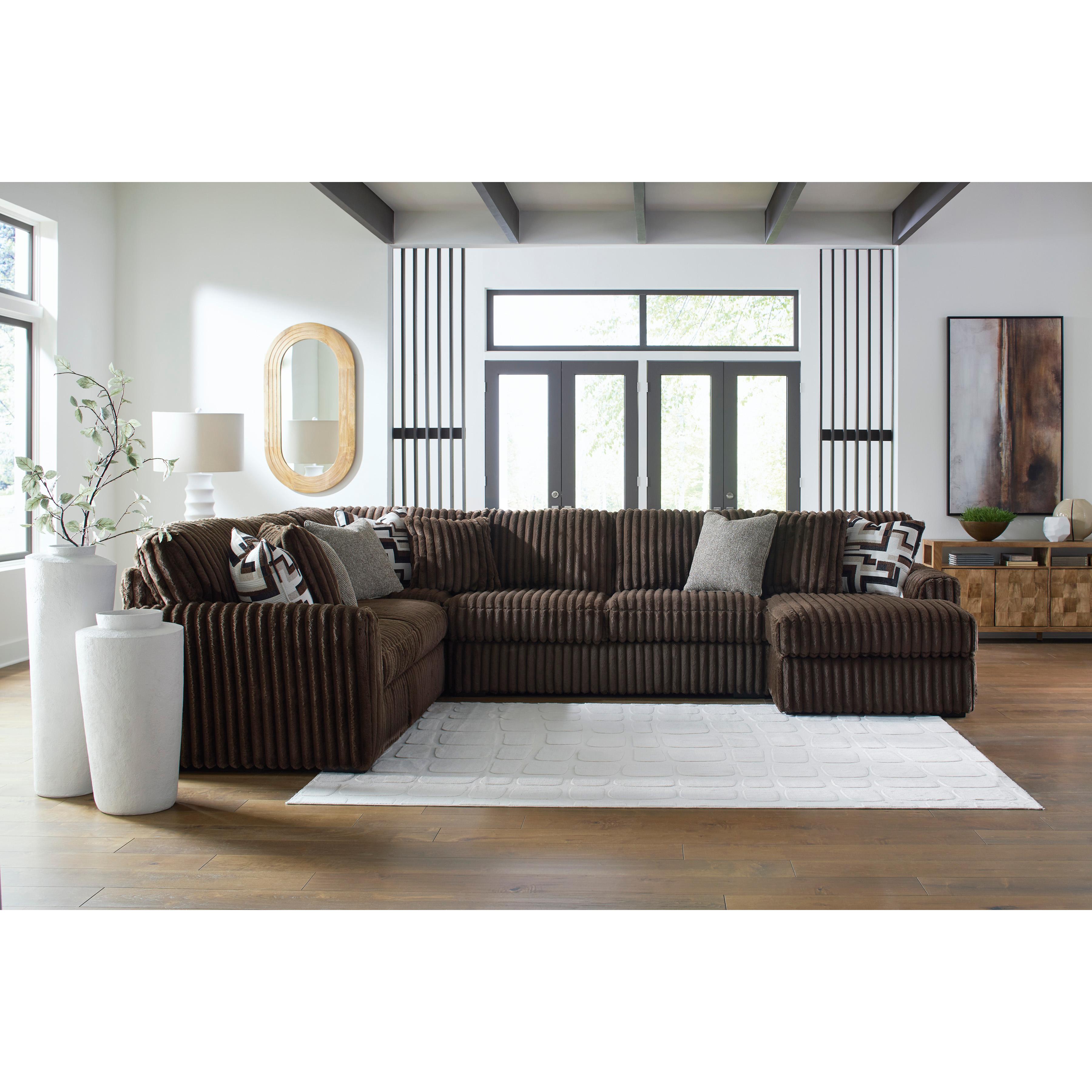  Manufacturer Color_Chocolate --  Midnight-Madness 98104S3 4 pc Sectional with Chaise IMAGE 3
