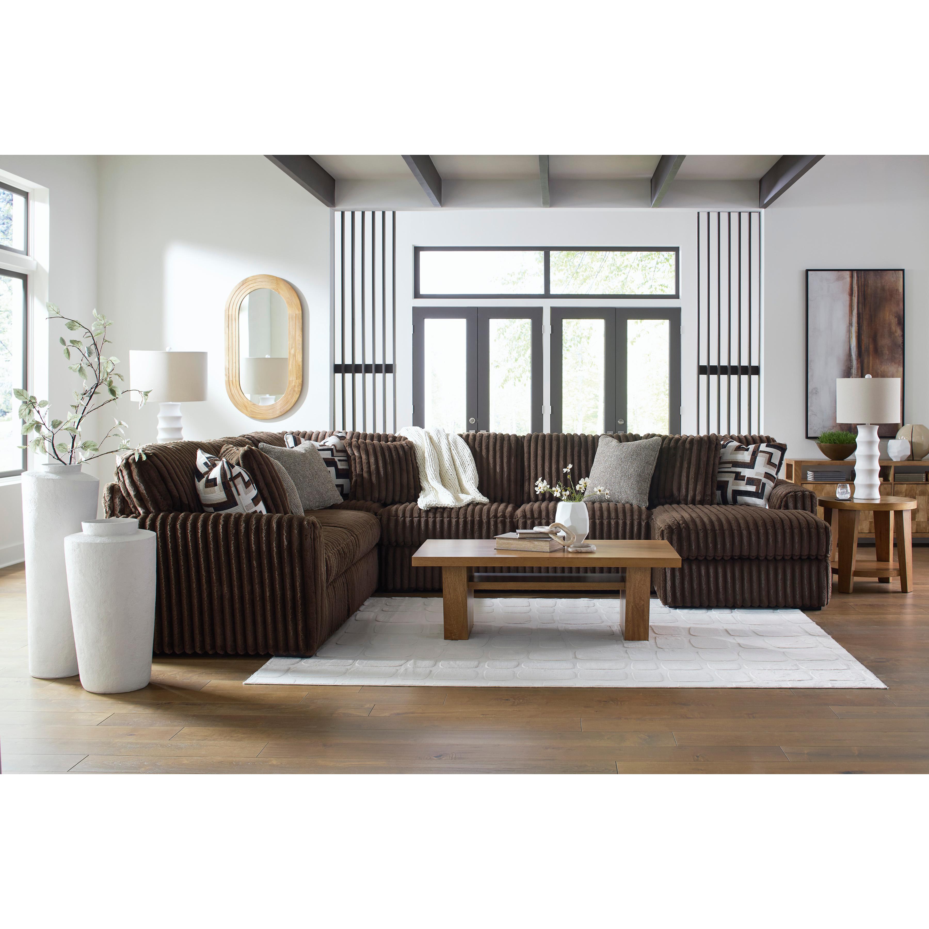  Manufacturer Color_Chocolate --  Midnight-Madness 98104S3 4 pc Sectional with Chaise IMAGE 4