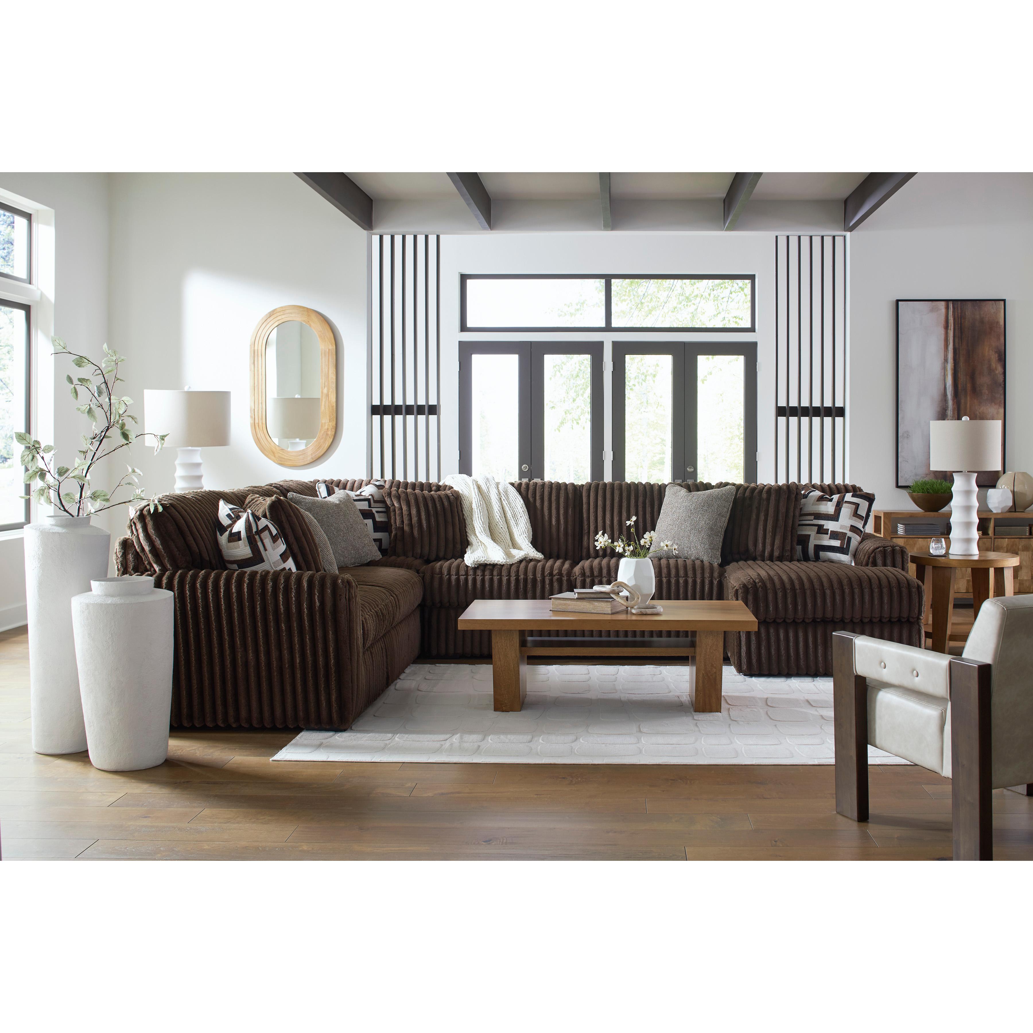  Manufacturer Color_Chocolate --  Midnight-Madness 98104S3 4 pc Sectional with Chaise IMAGE 5