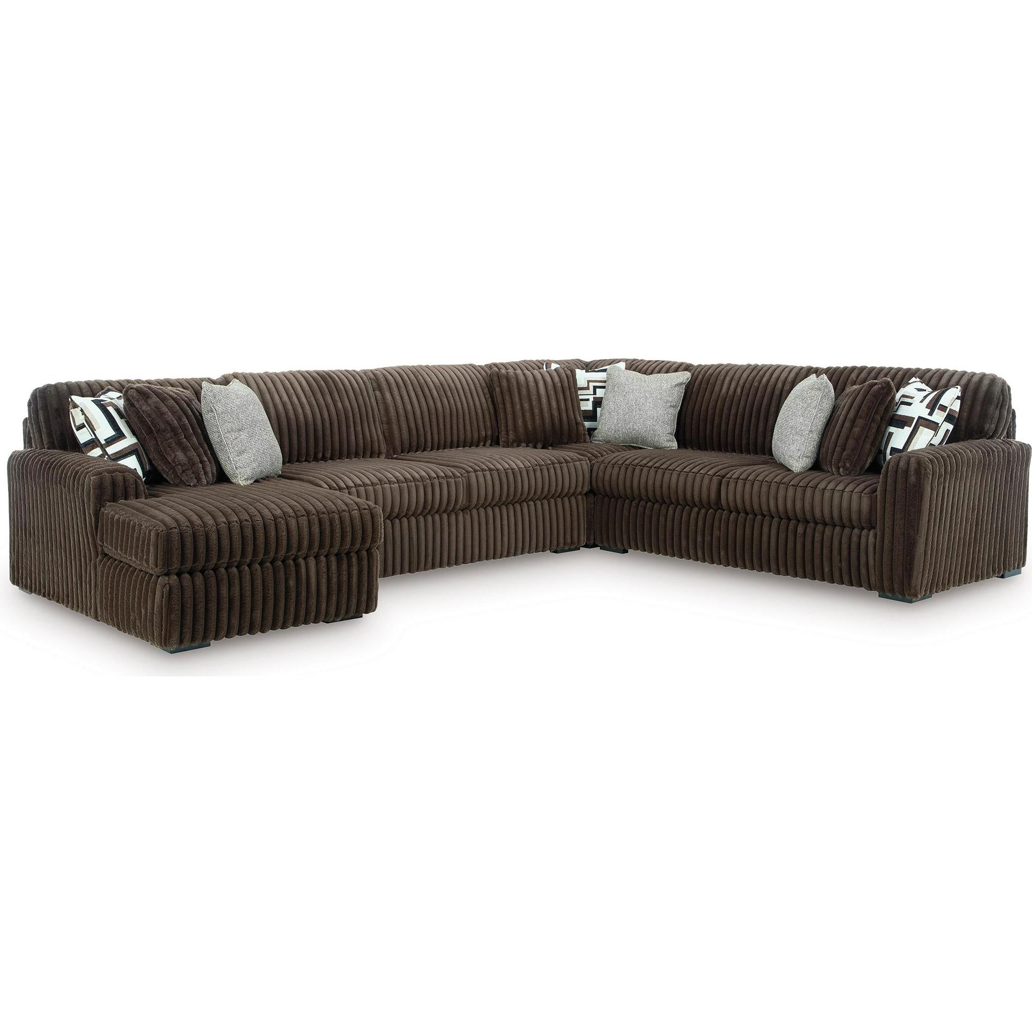  Manufacturer Color_Chocolate --  Midnight-Madness 98104S4 4 pc Sectional with Chaise IMAGE 1
